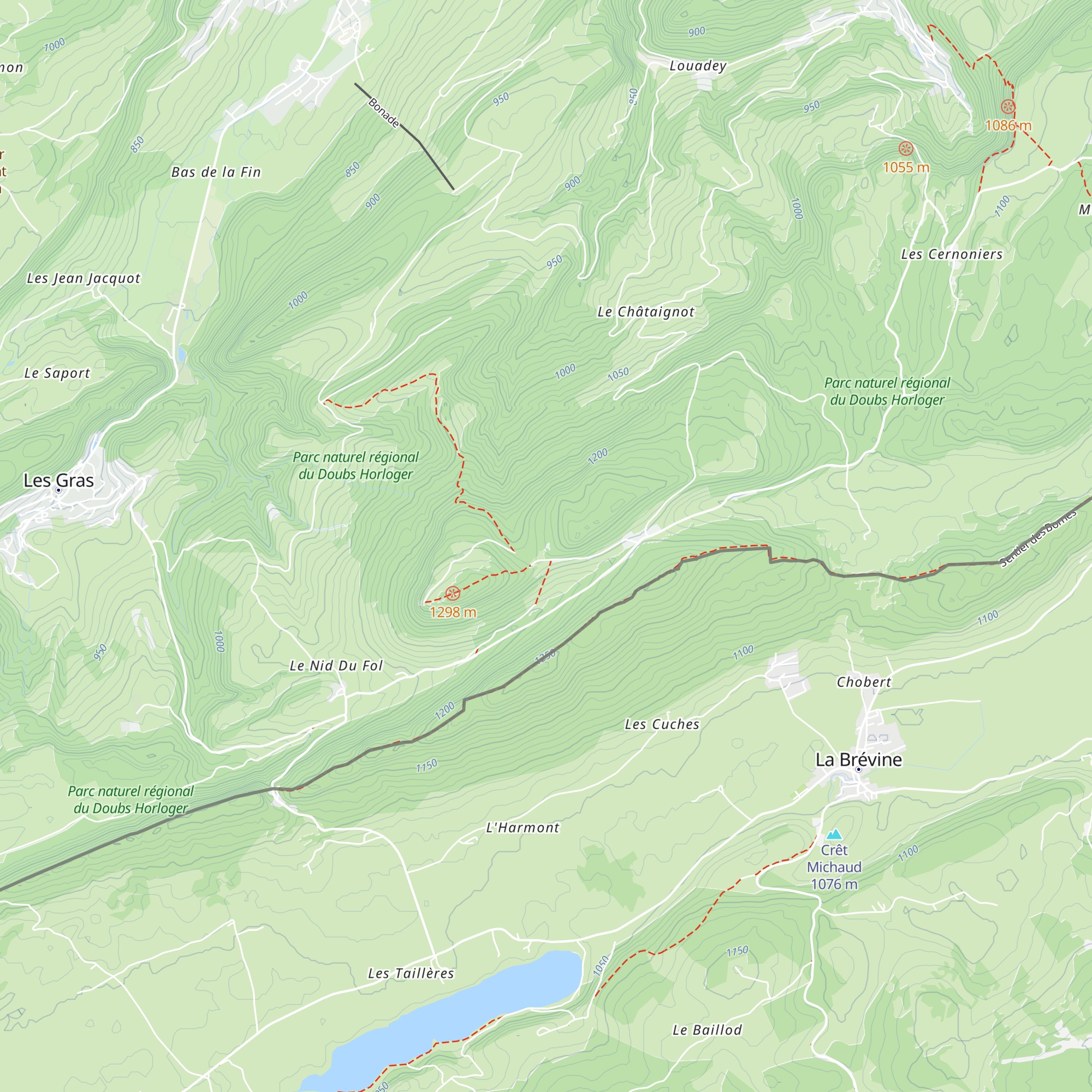 Cabane du Mont Châteleu map