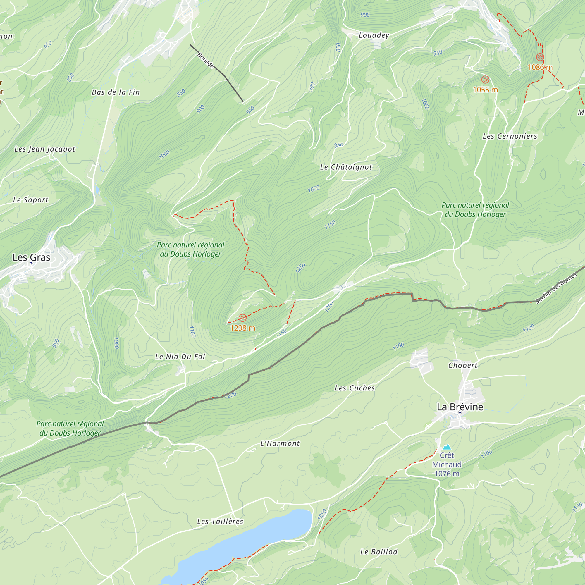 Cabane du Mont Châteleu map