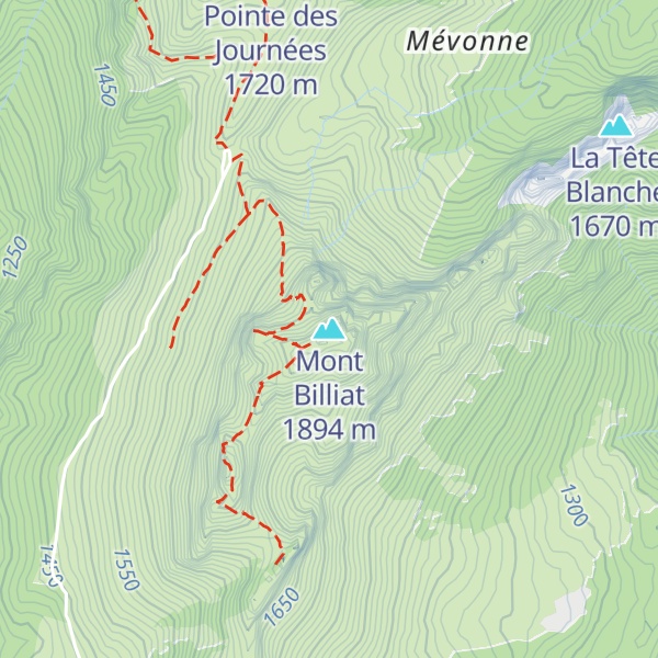 Map of Mont Billiat