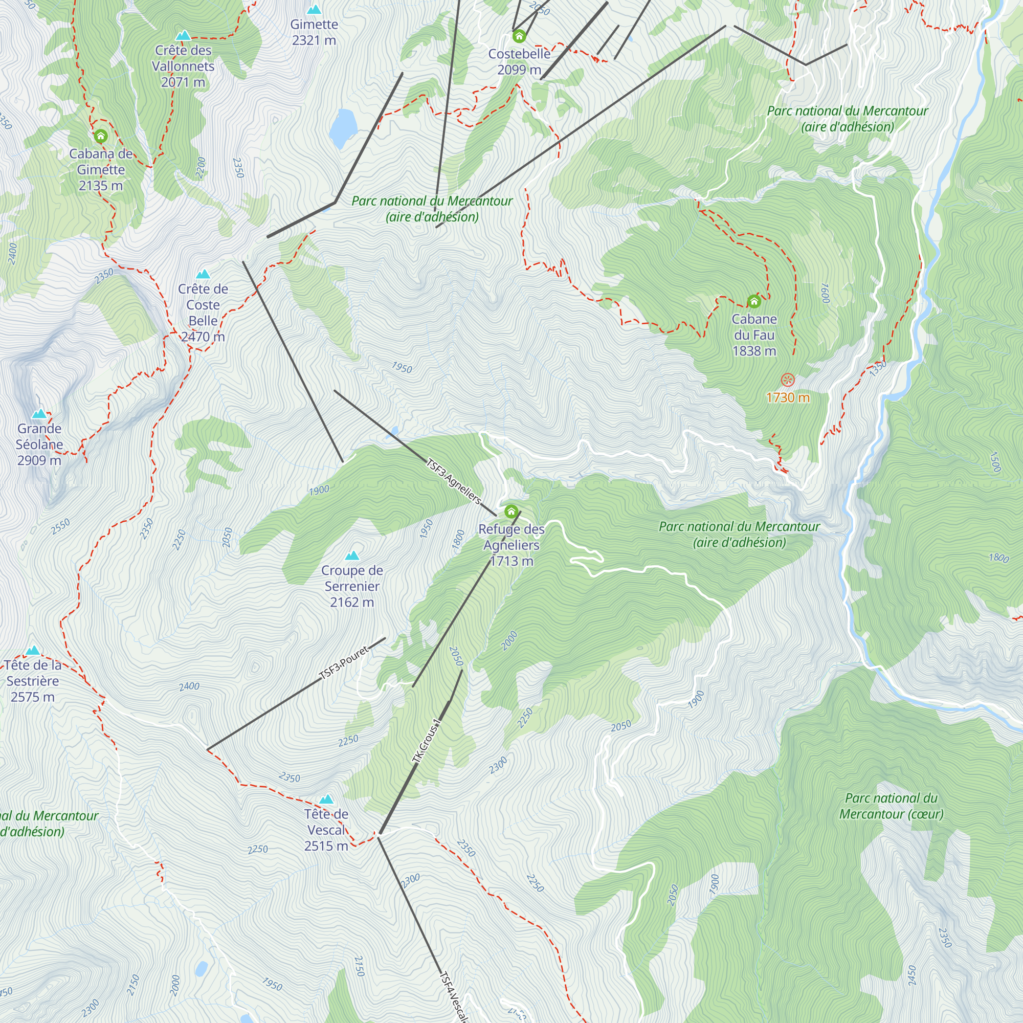 Refuge des Agneliers map