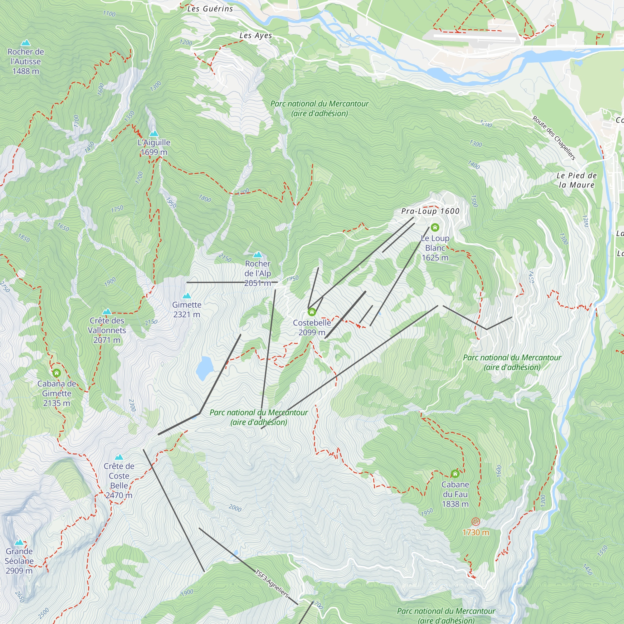Costebelle map