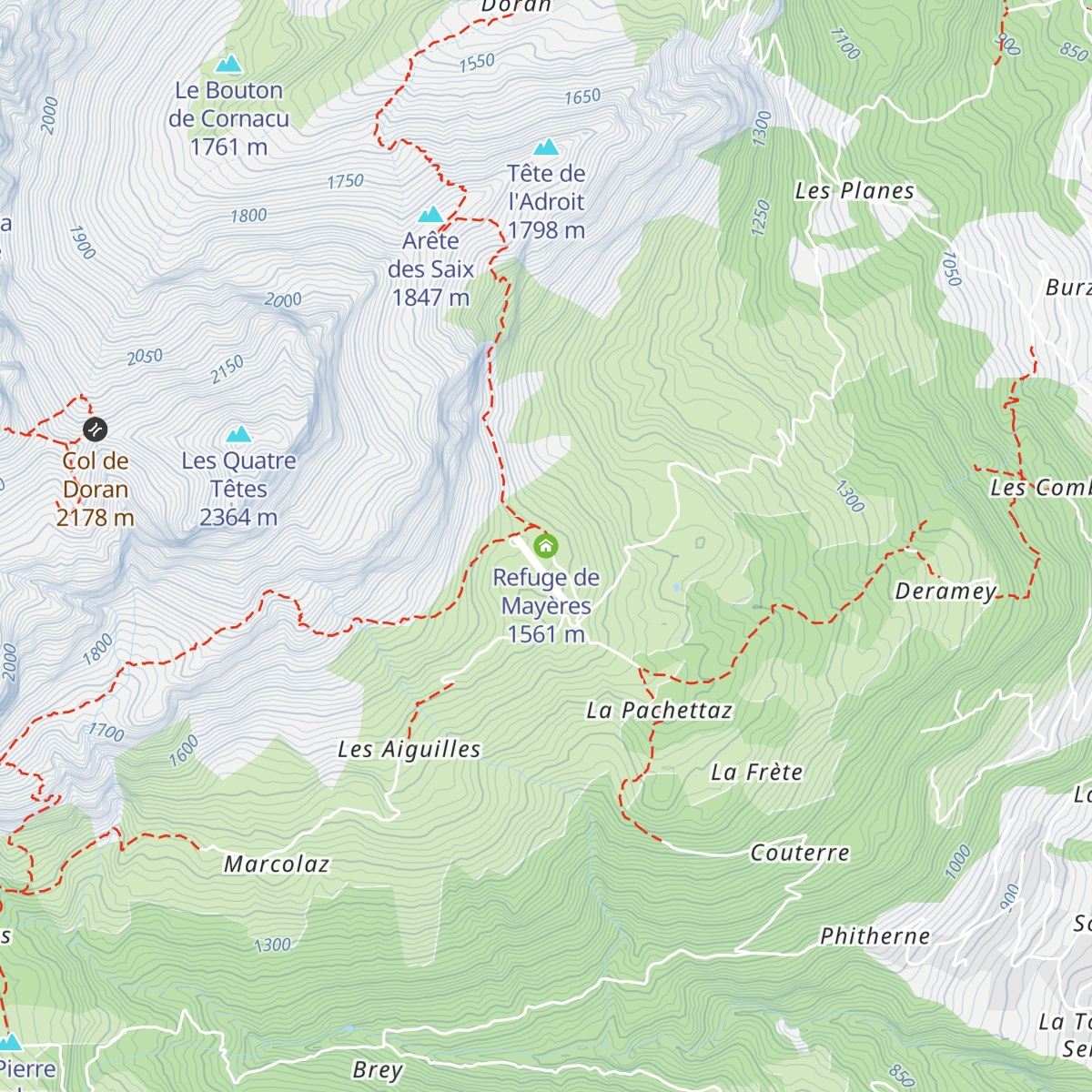 Refuge de Mayères map