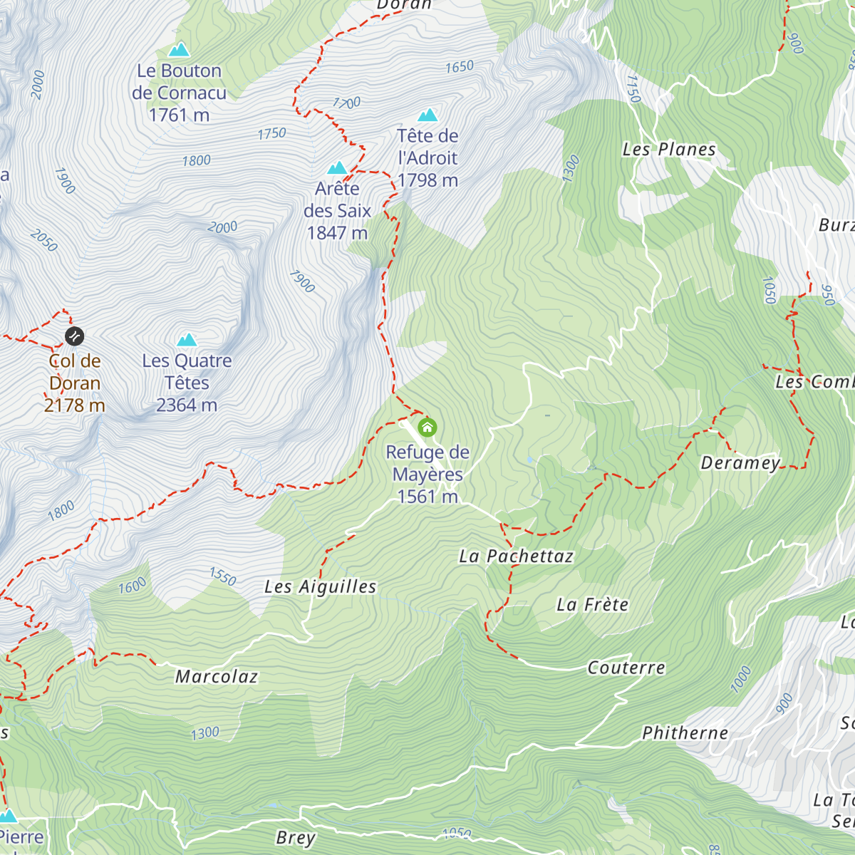 Refuge de Mayères map