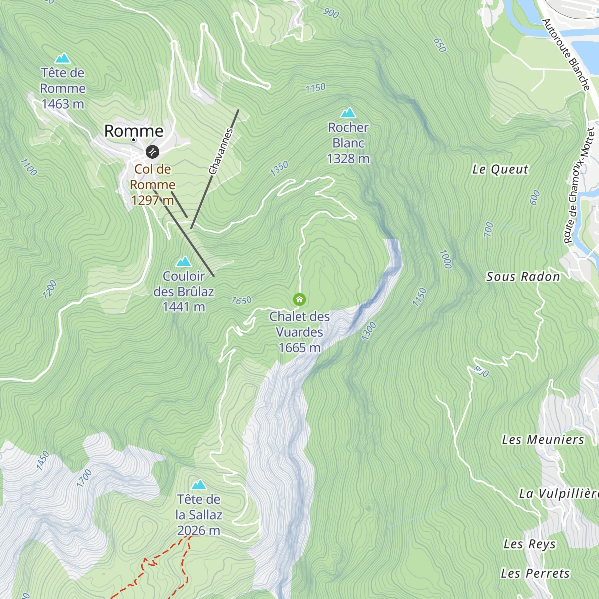 Chalet des Vuardes map