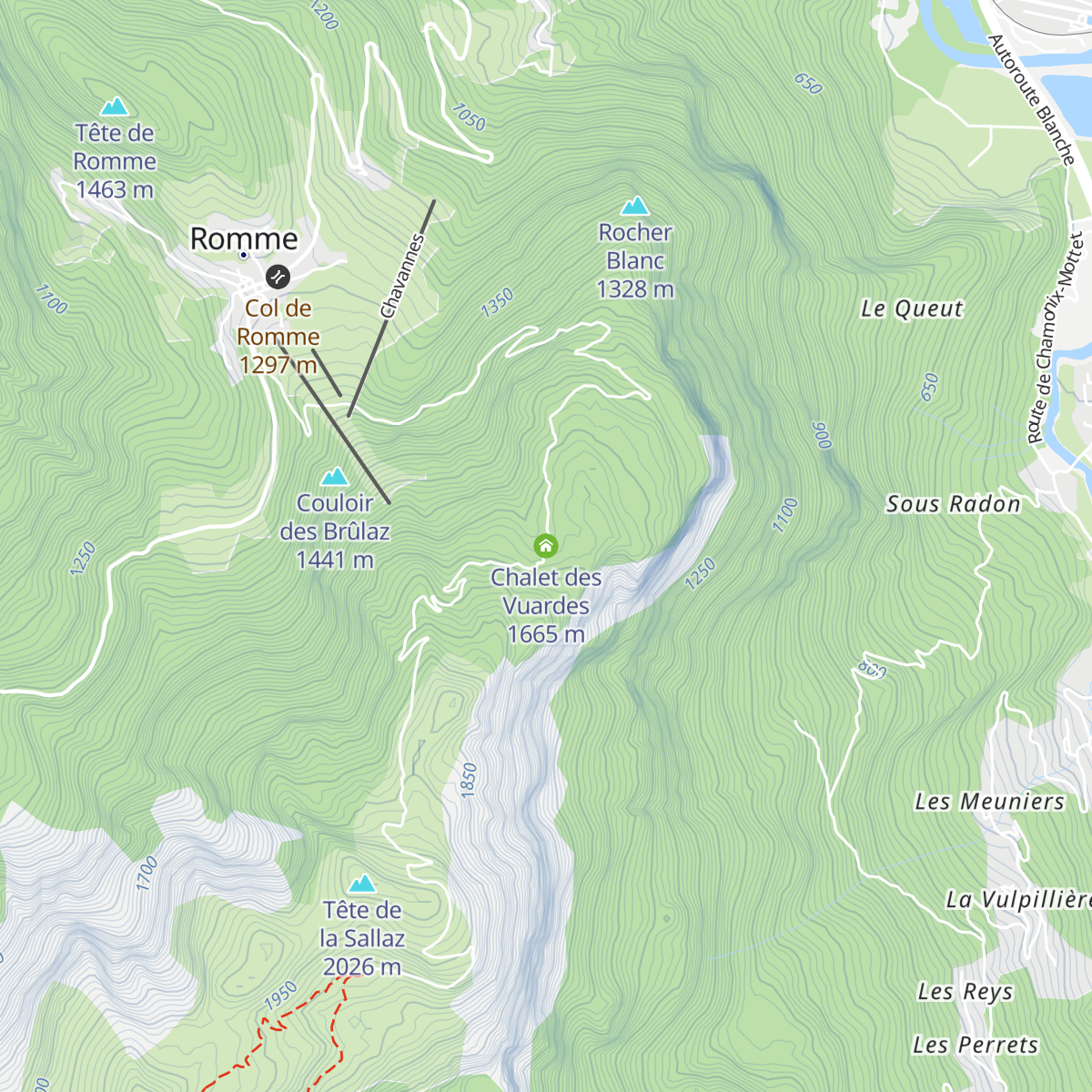 Chalet des Vuardes map