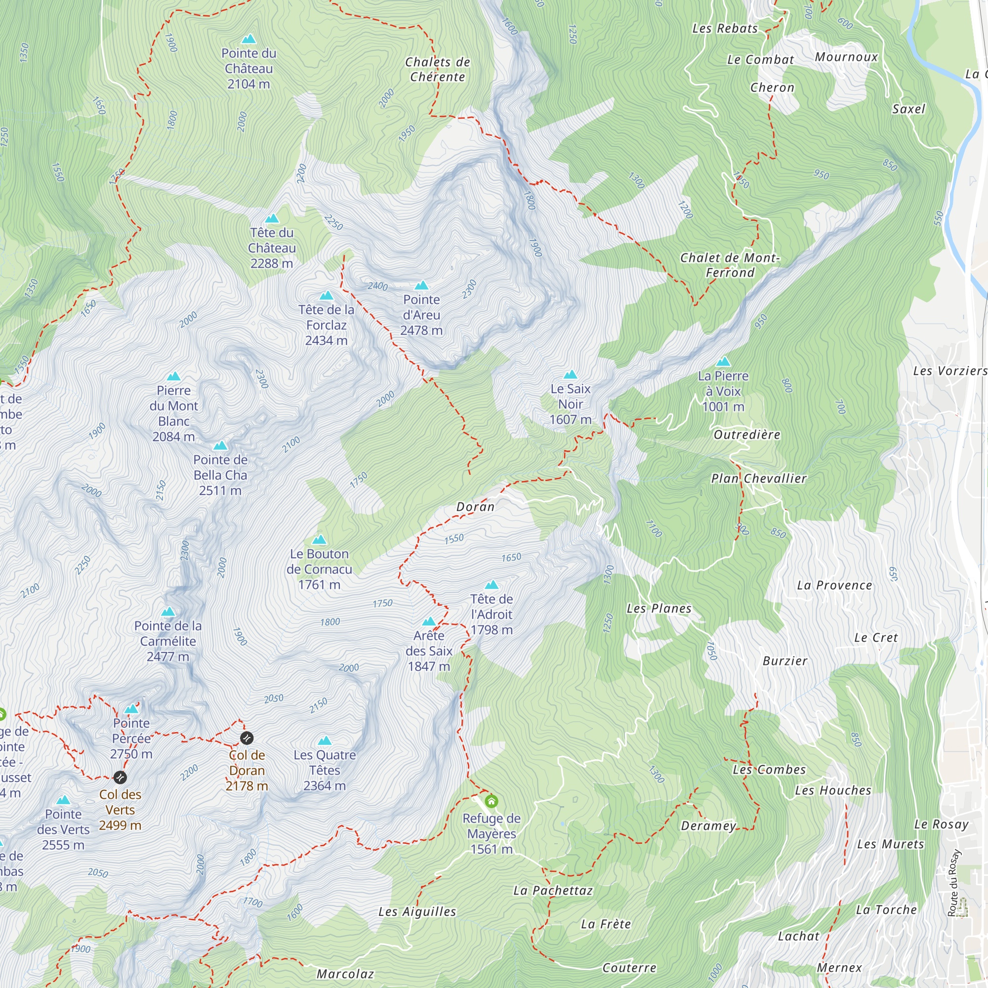 Refuge de Doran map