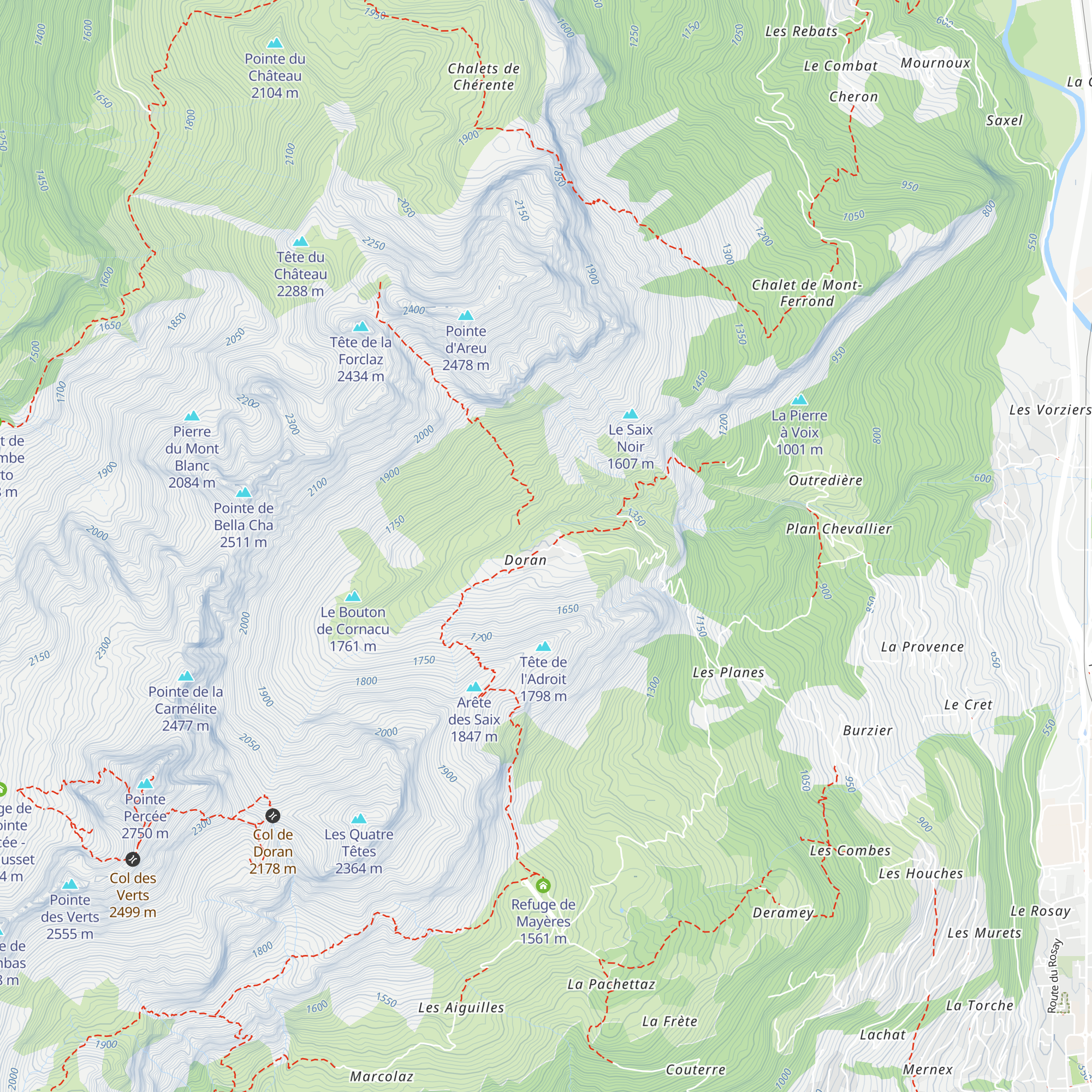 Refuge de Doran map