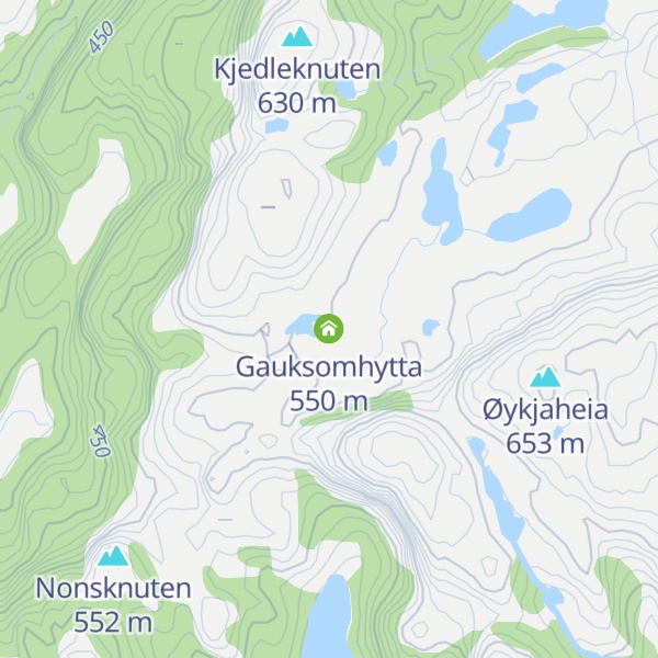 Map of Gauksomhytta