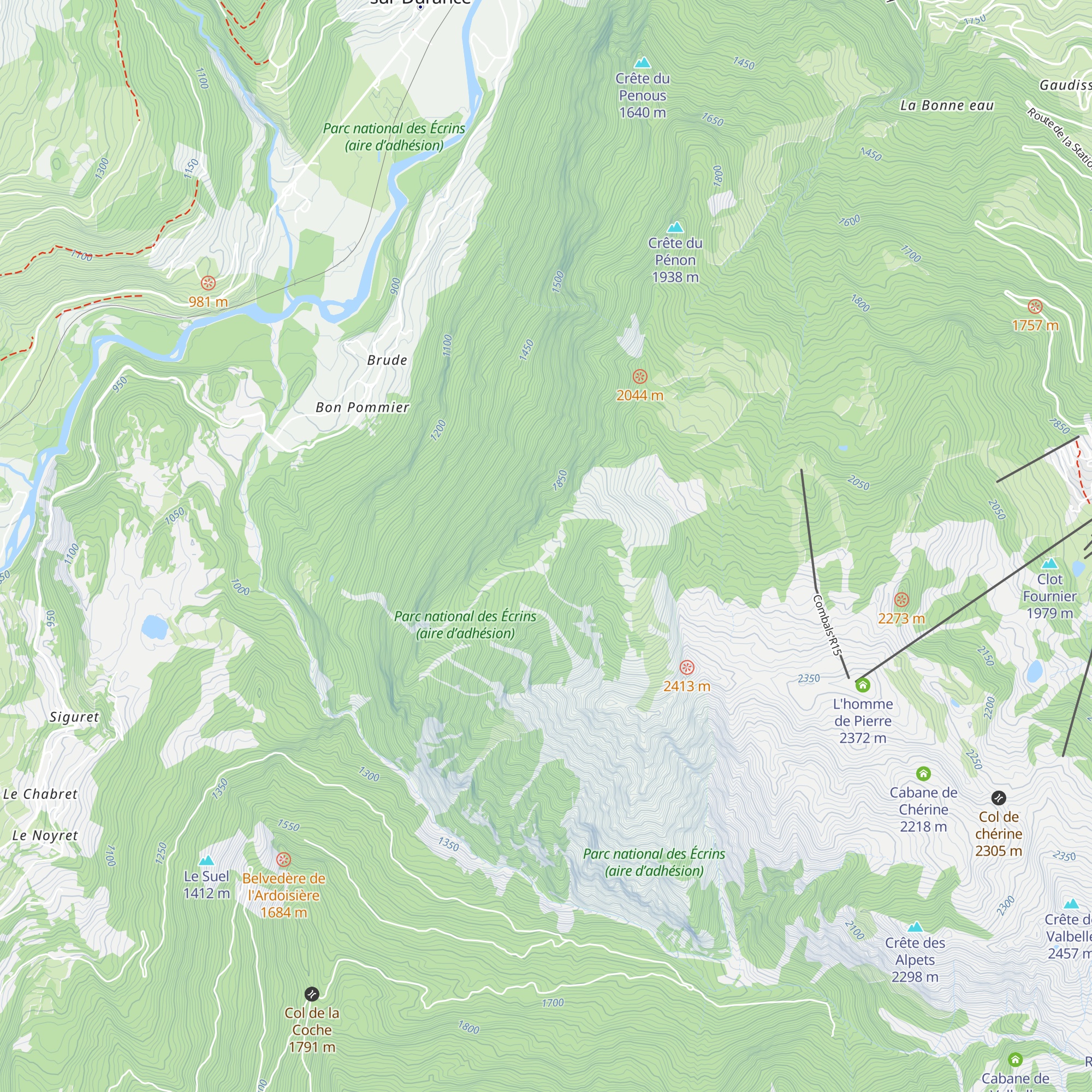 Cabane du Clocher map