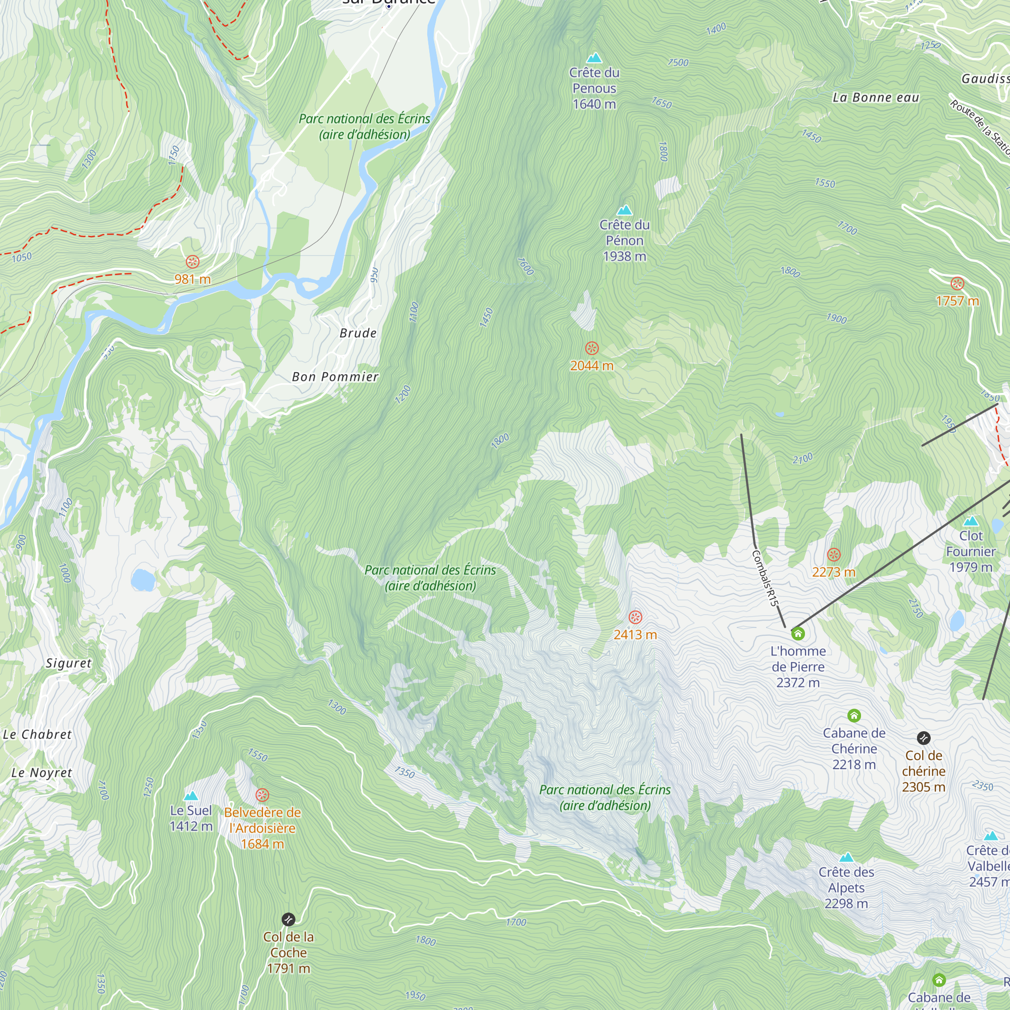 Cabane du Clocher map