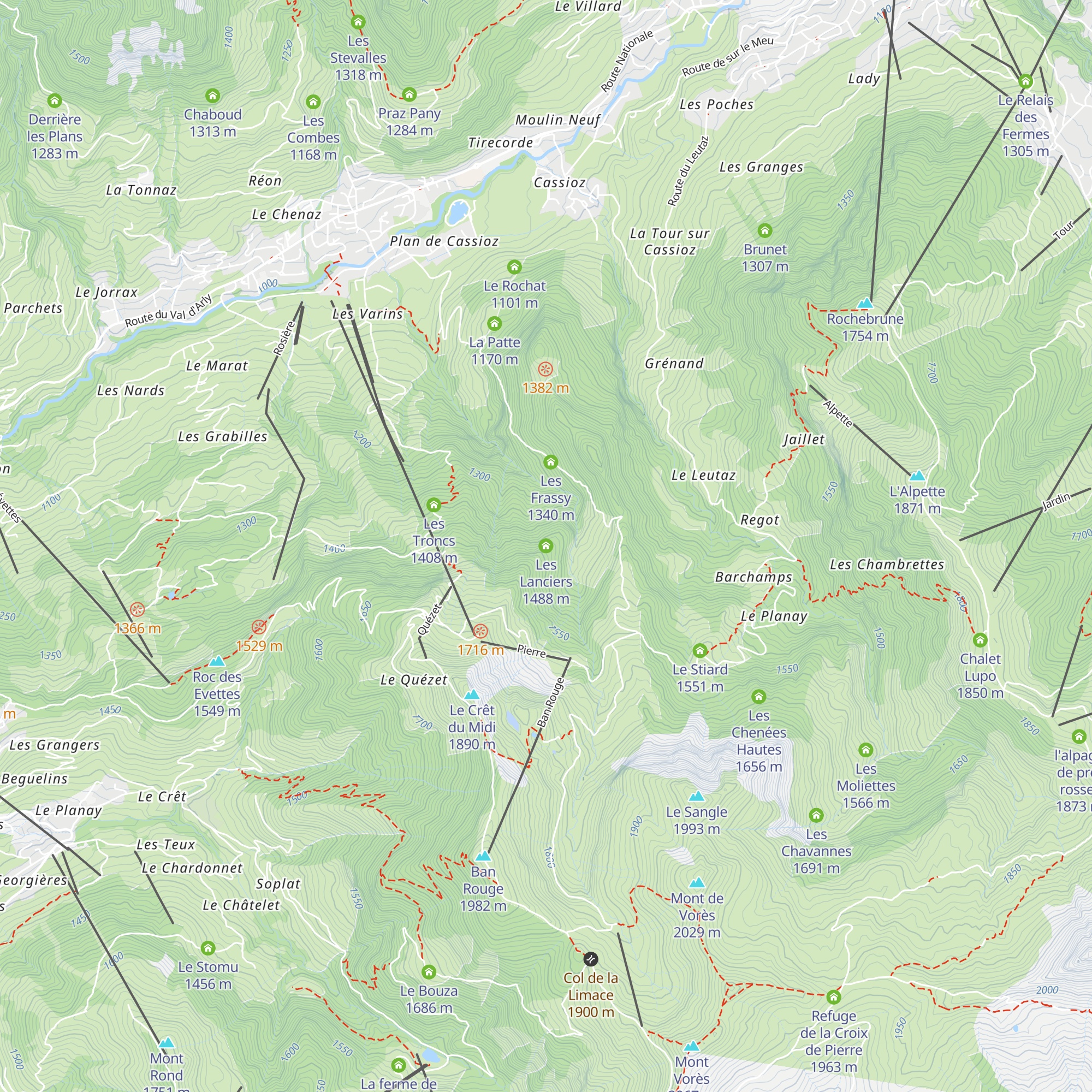 Les Lanciers map