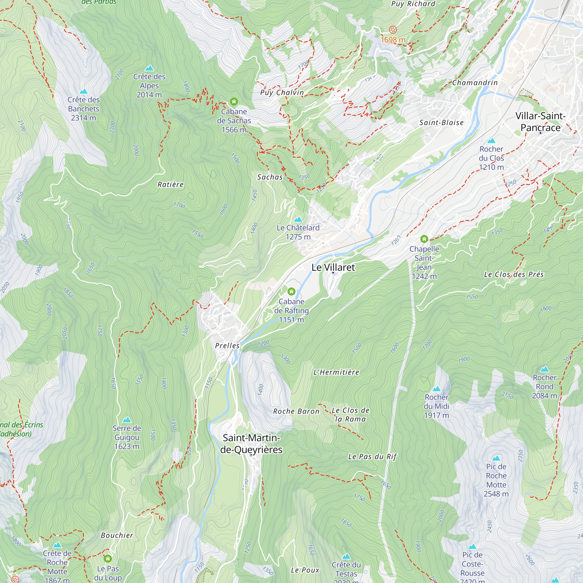 Cabane de Rafting map