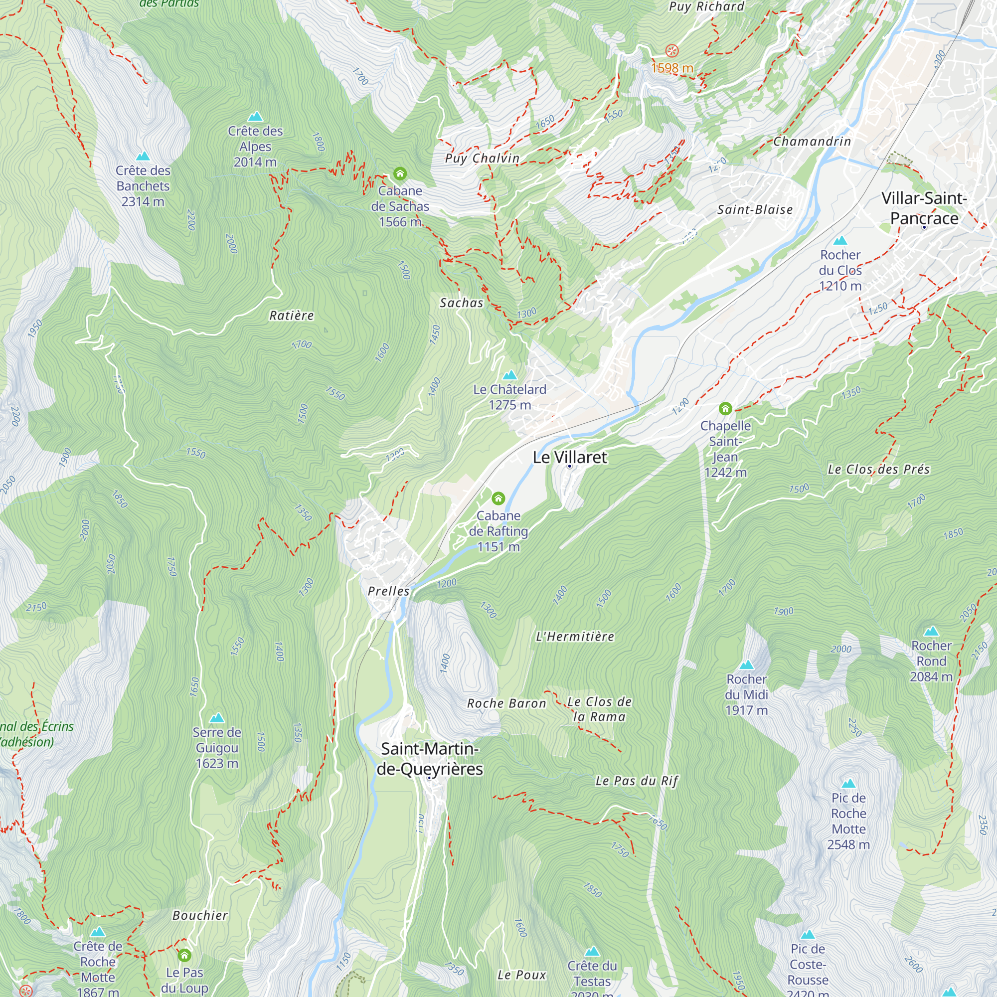 Cabane de Rafting map