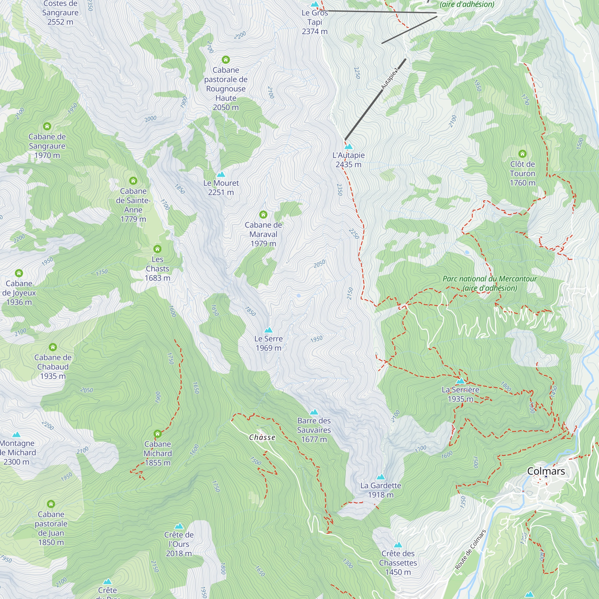 Cabanes de Rest map