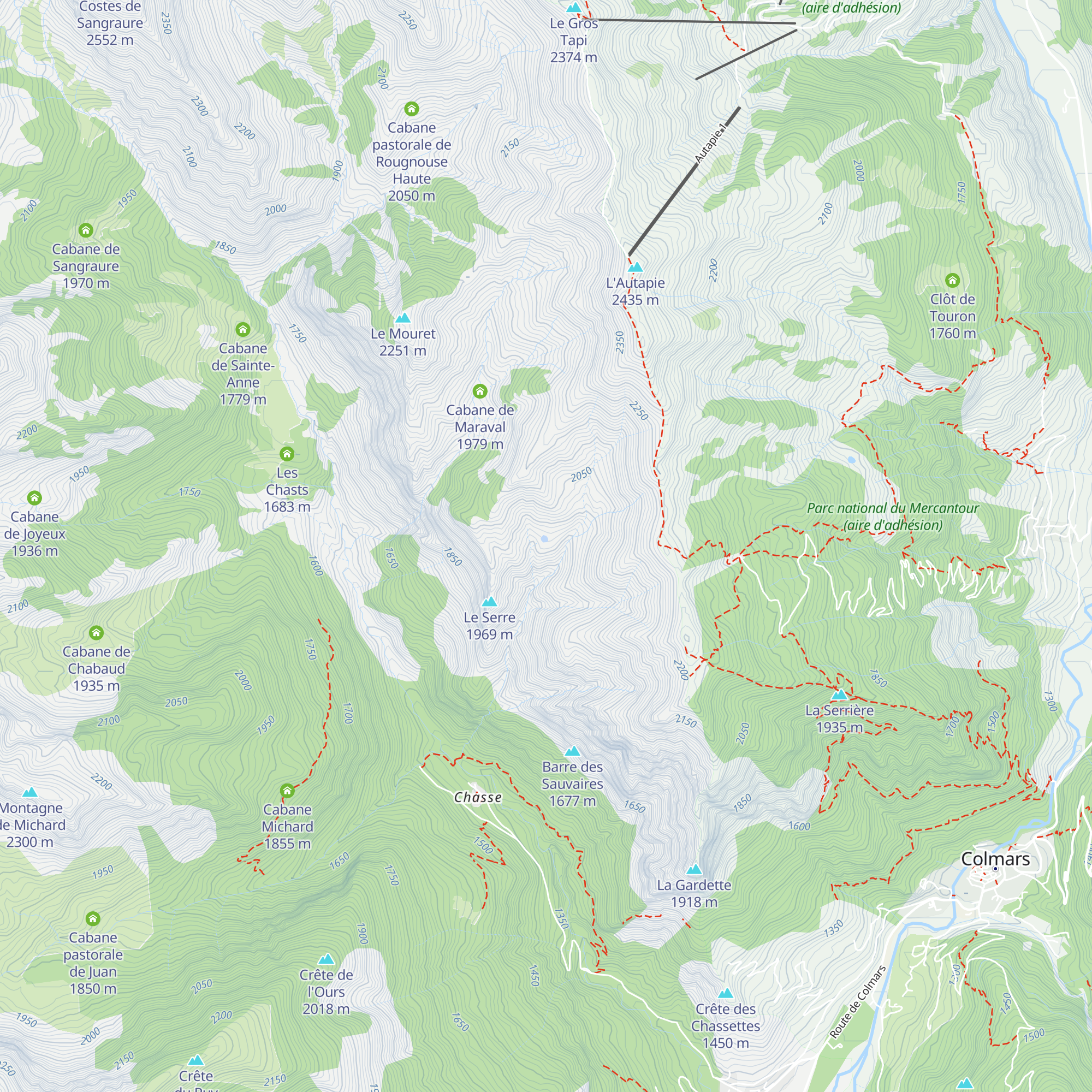 Cabanes de Rest map