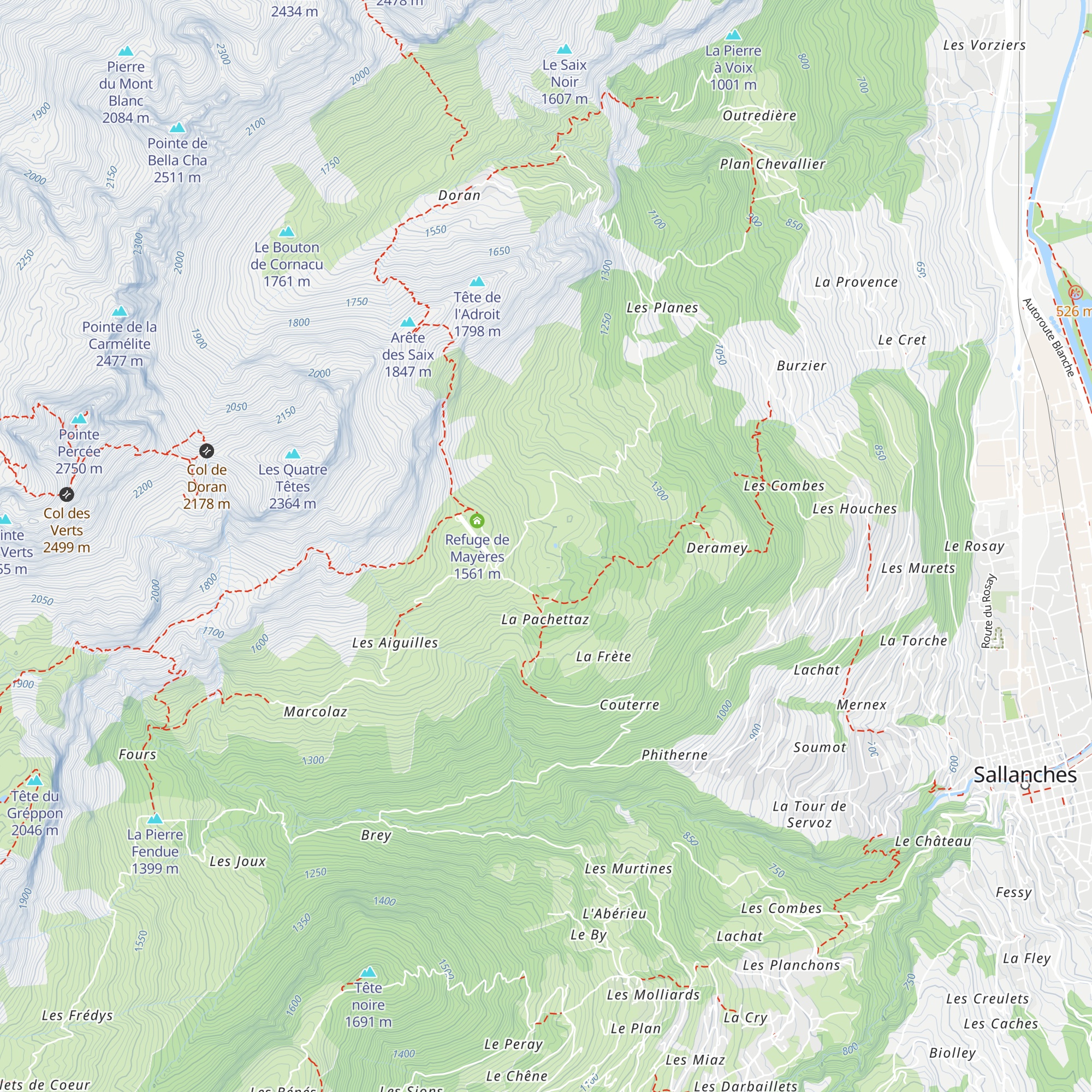 Refuge de Tornieux map