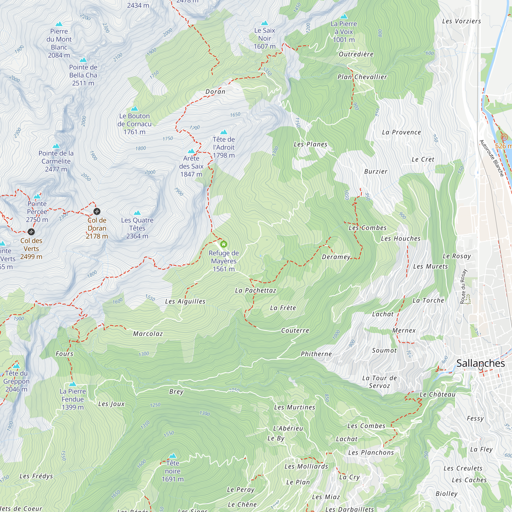 Refuge de Tornieux map