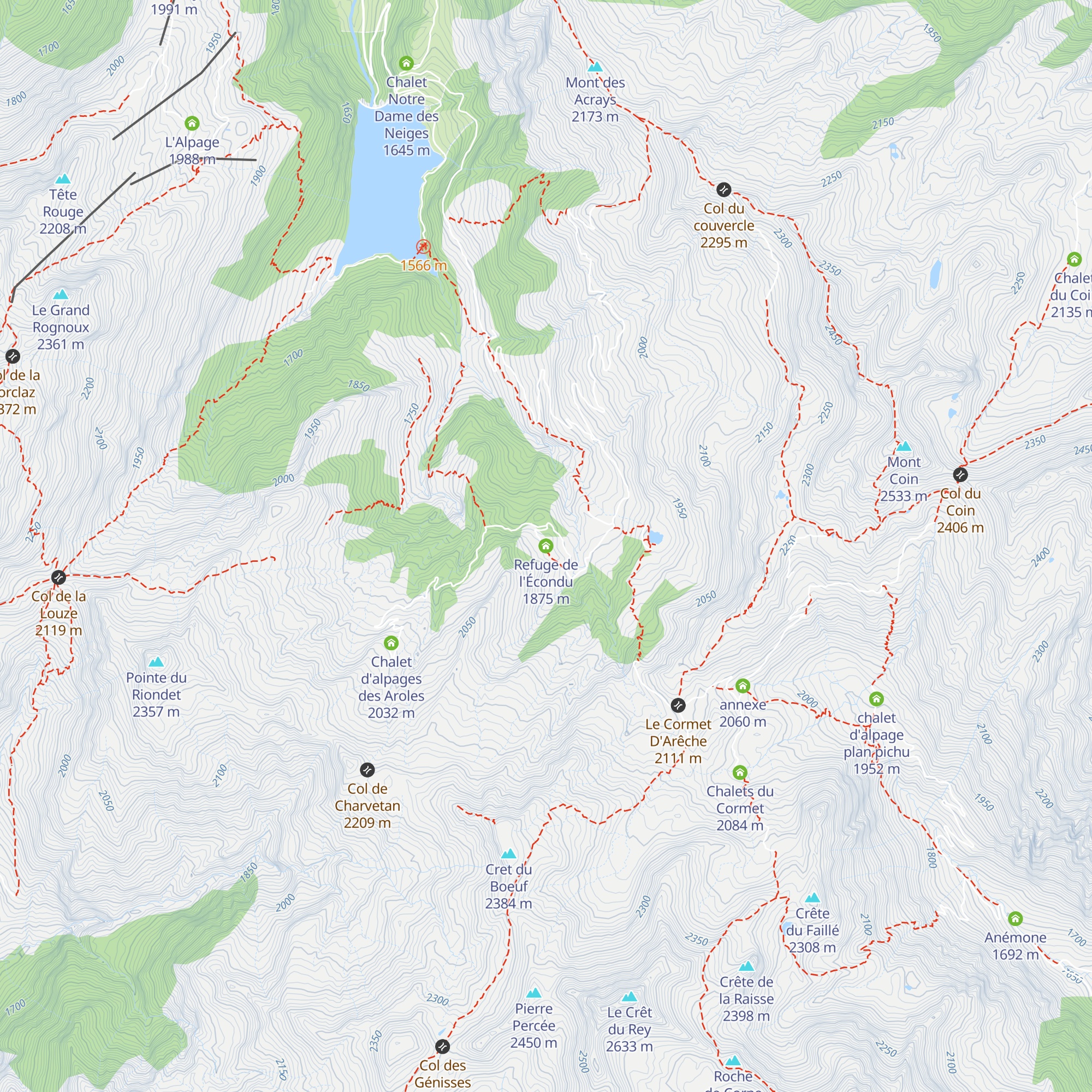 Refuge de l'Écondu map