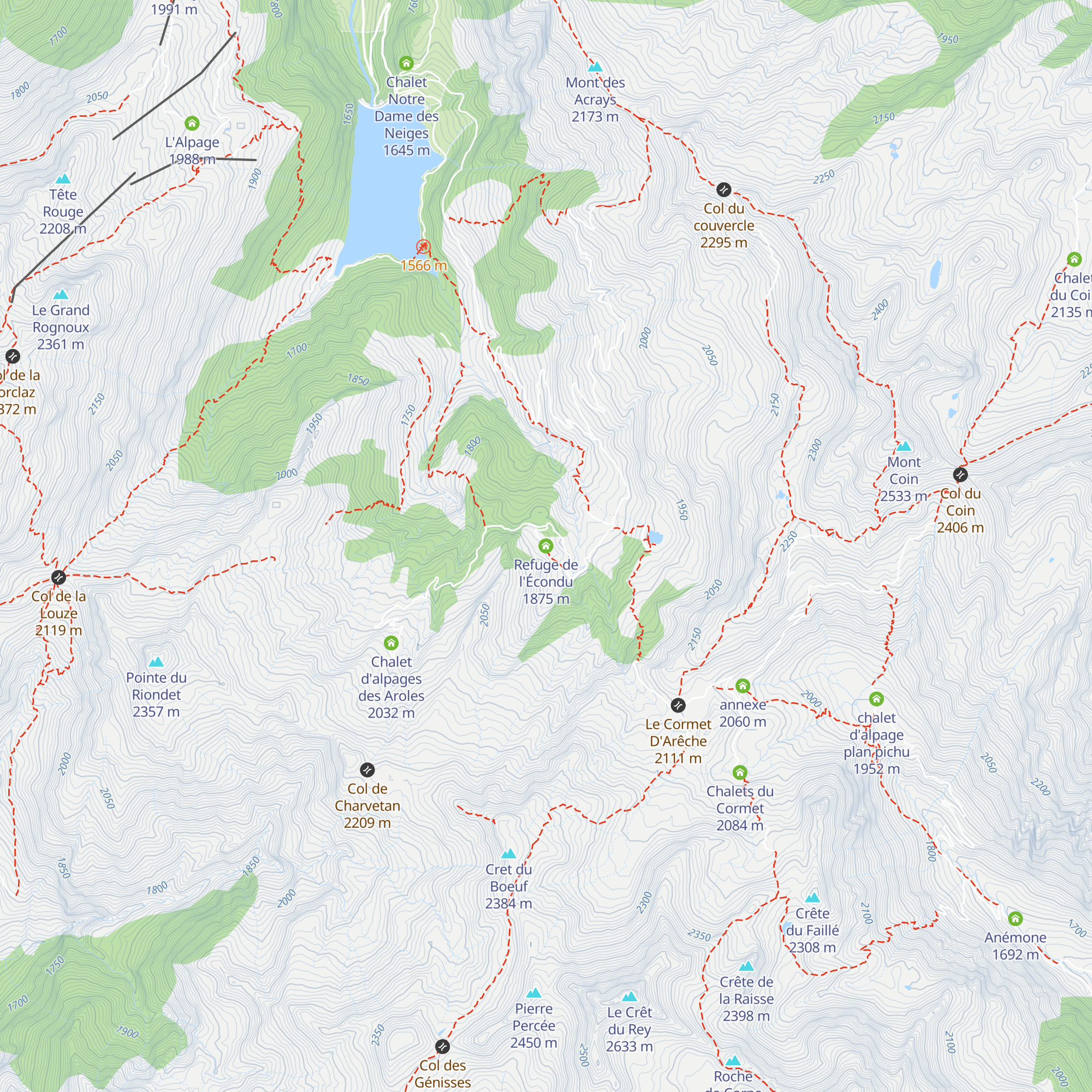Refuge de l'Écondu map