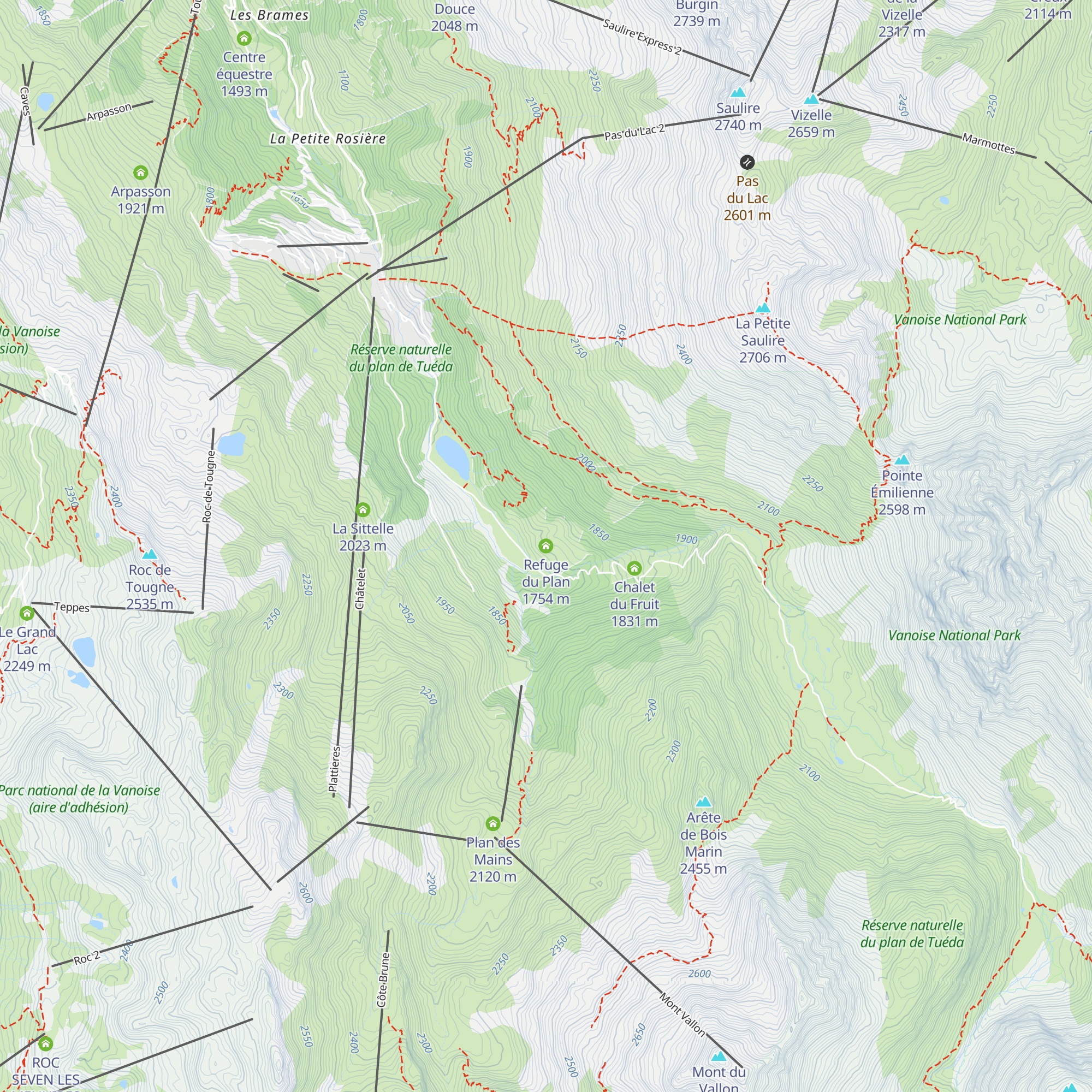 Refuge du Plan map