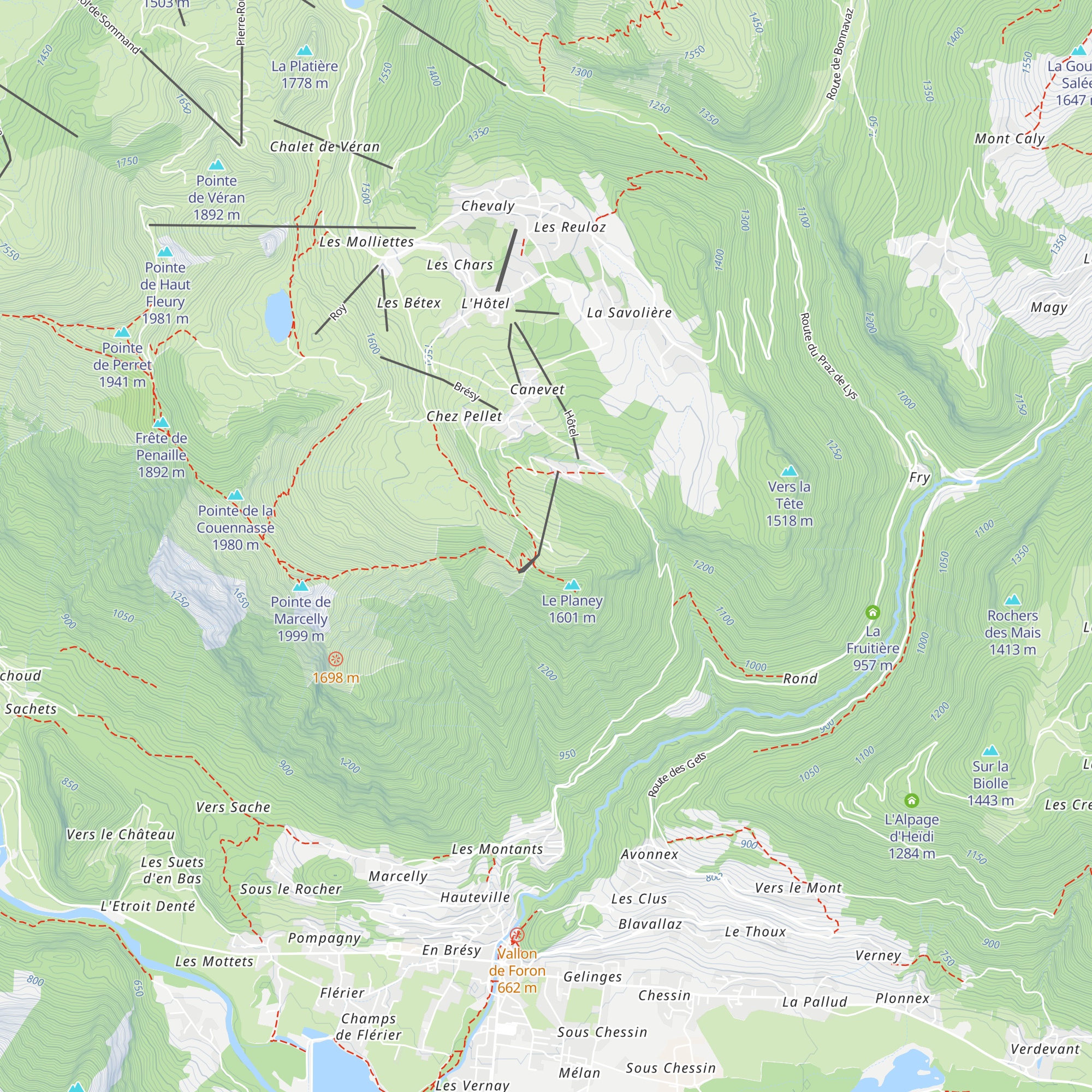Chalet du Planey map