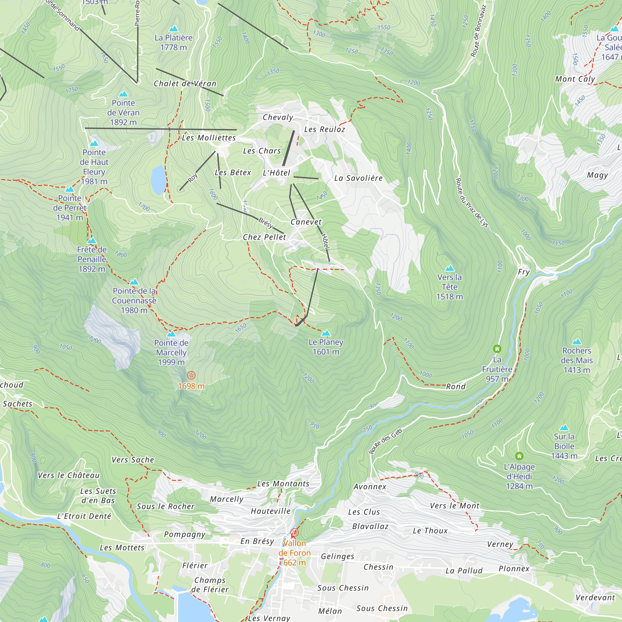 Chalet du Planey map
