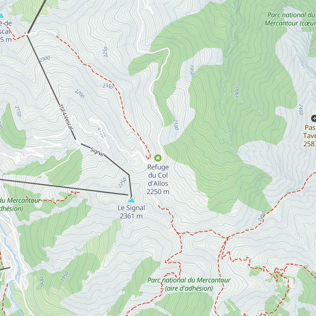 Refuge du Col d'Allos map
