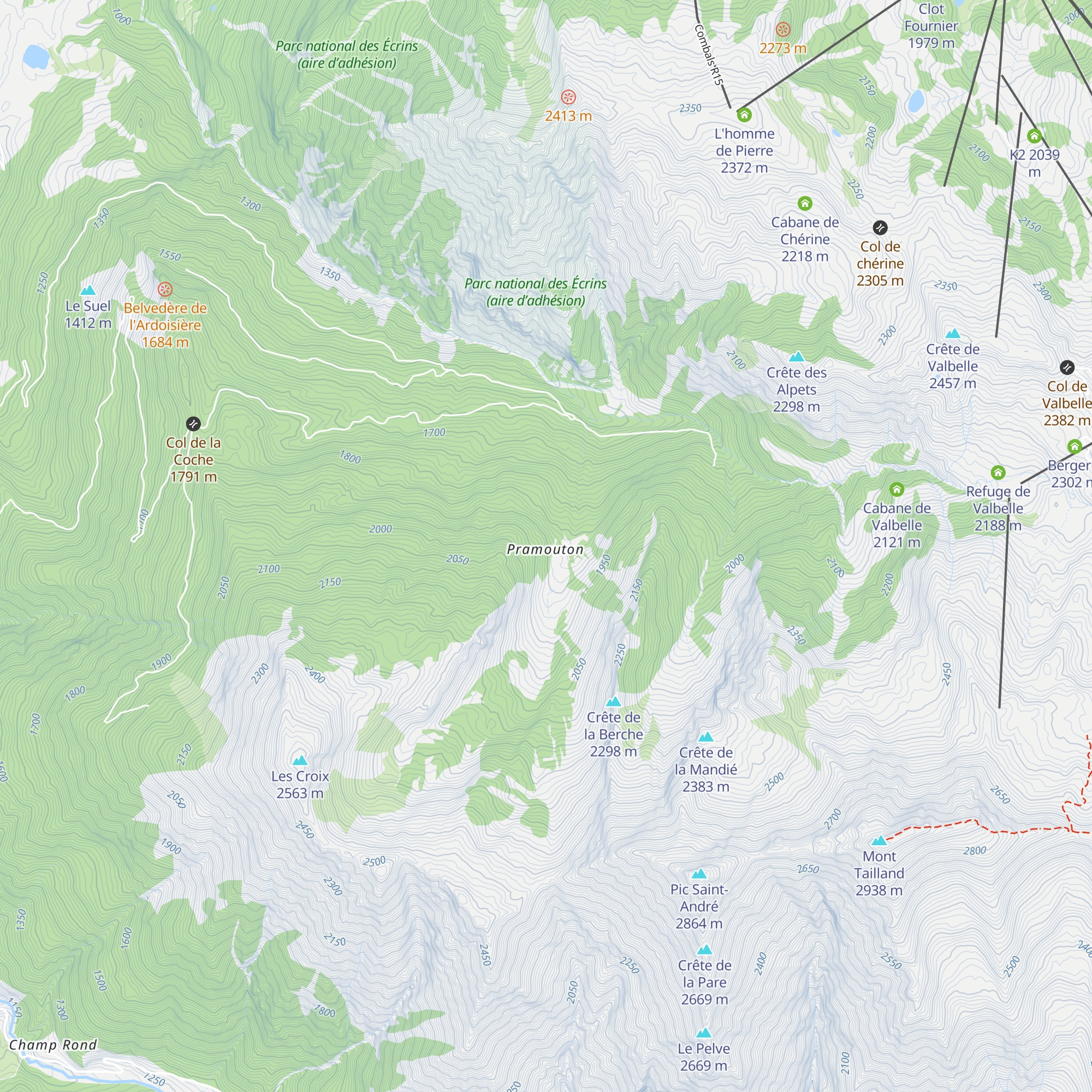 Cabane de Pramouton map