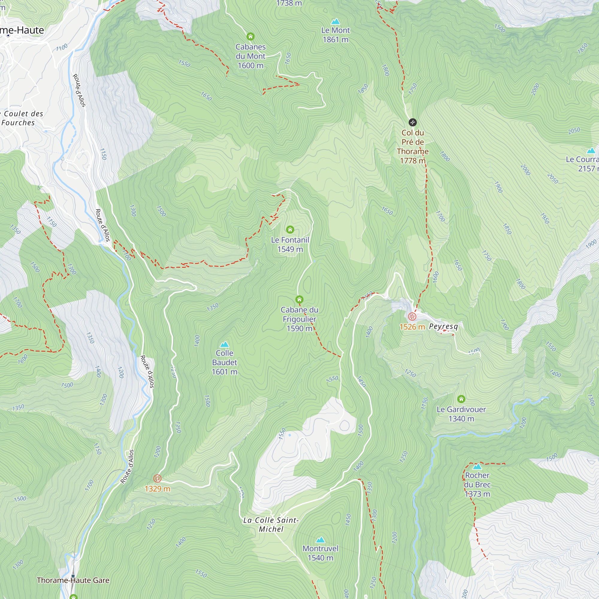 Cabane du Frigoulier map