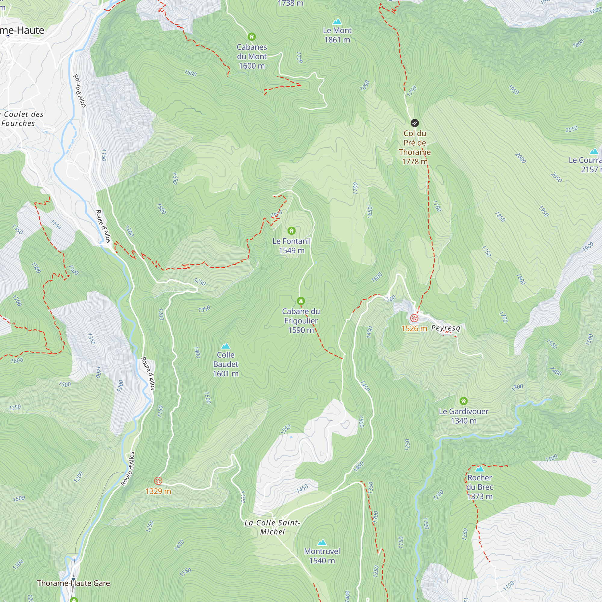 Cabane du Frigoulier map