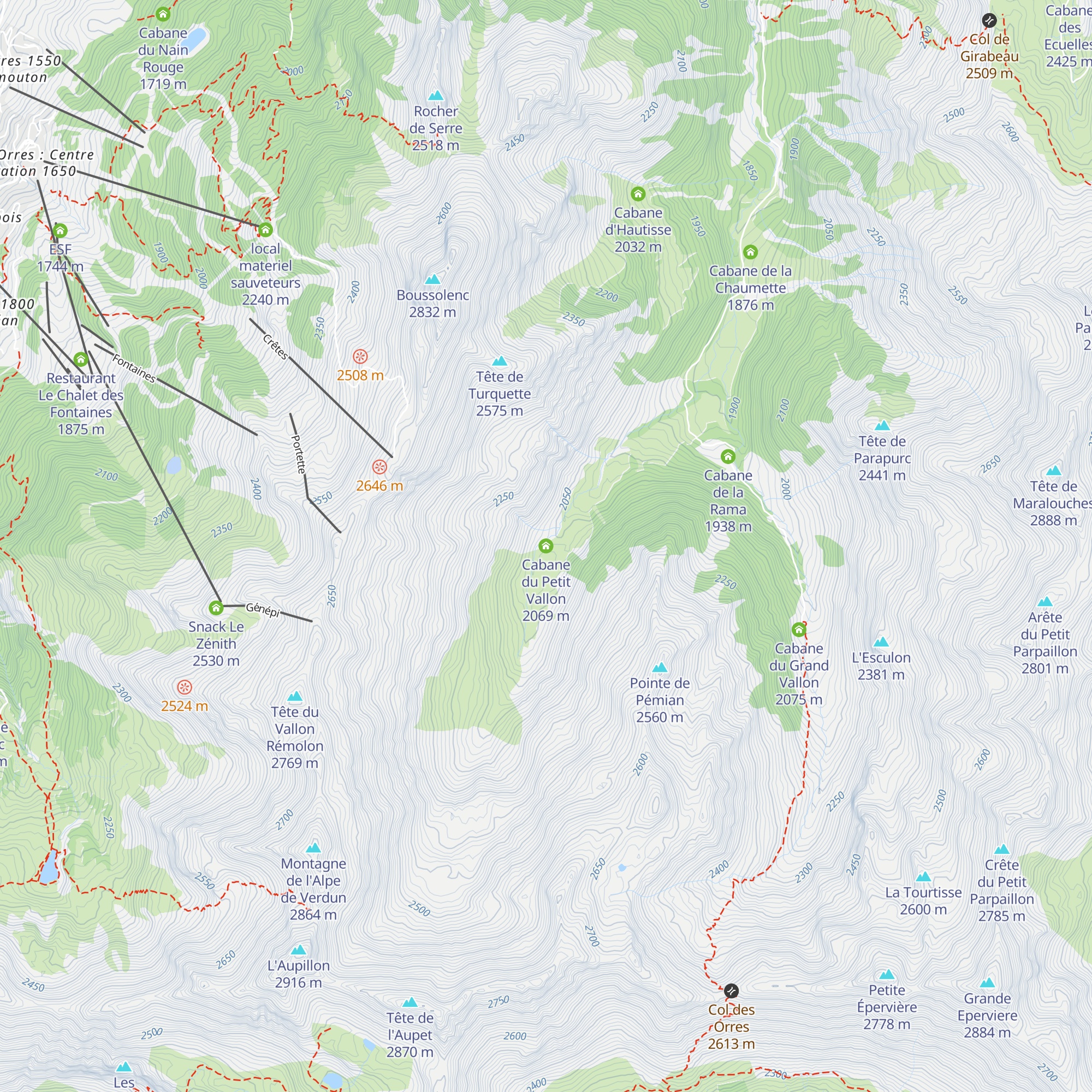 Cabane du Petit Vallon map
