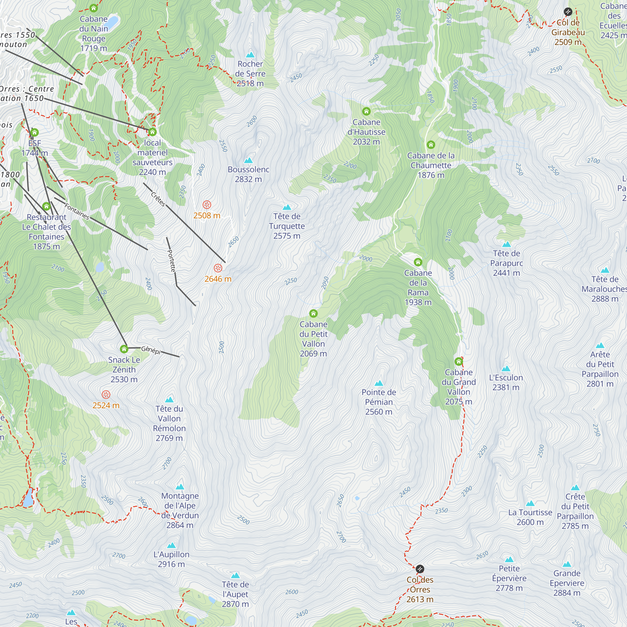 Cabane du Petit Vallon map