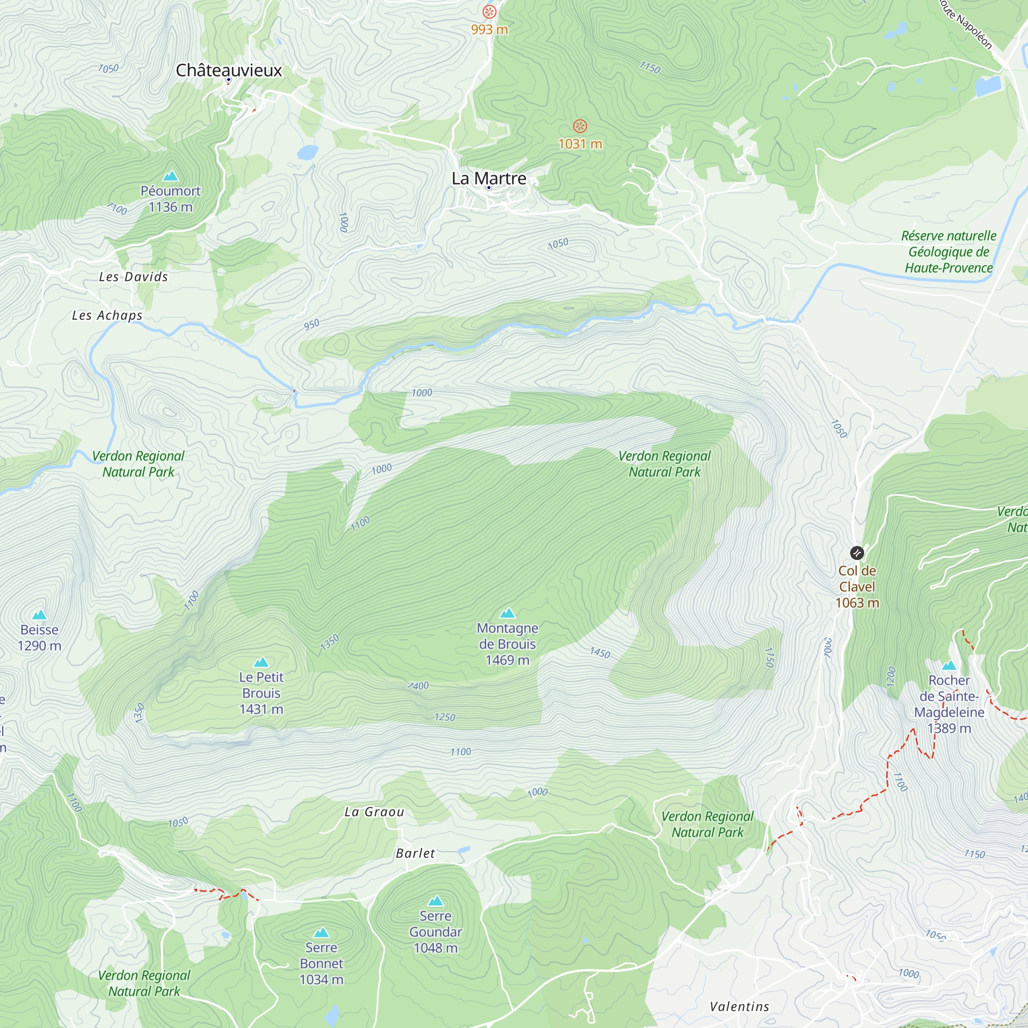 Cabane de la montagne de Brouis map