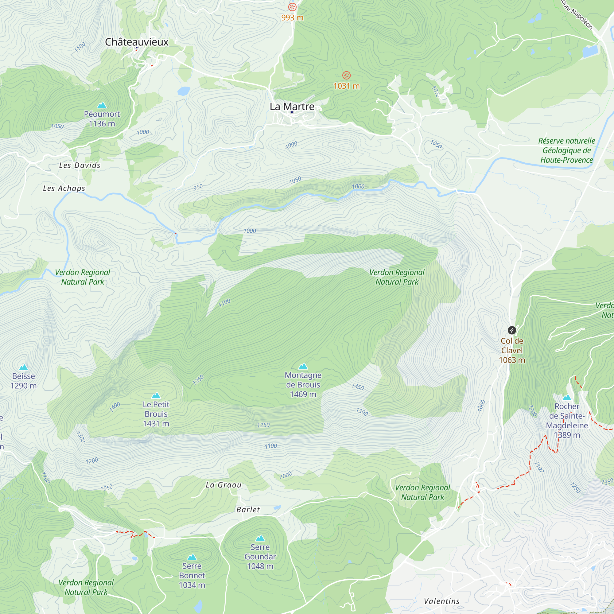 Cabane de la montagne de Brouis map