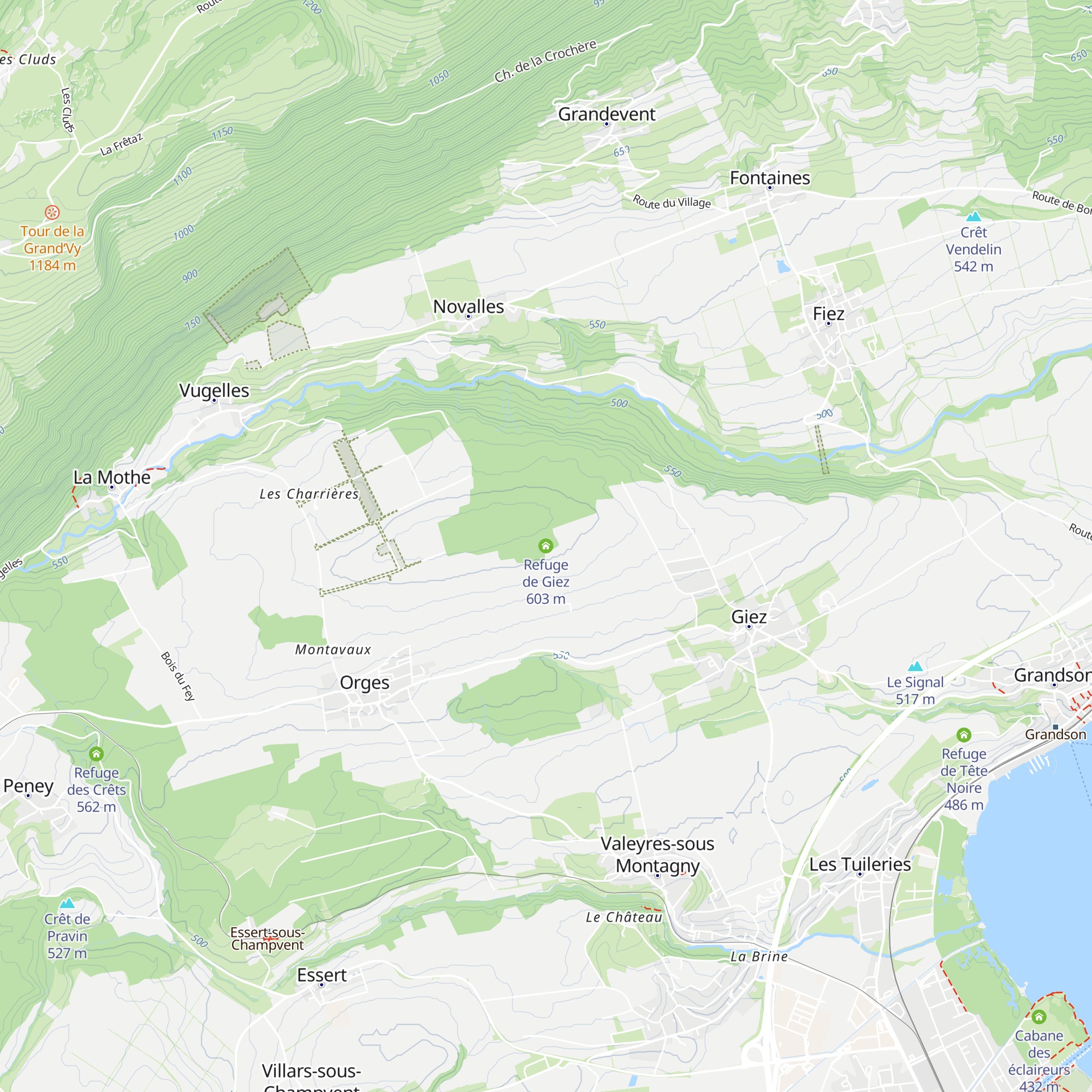 Refuge de Giez map