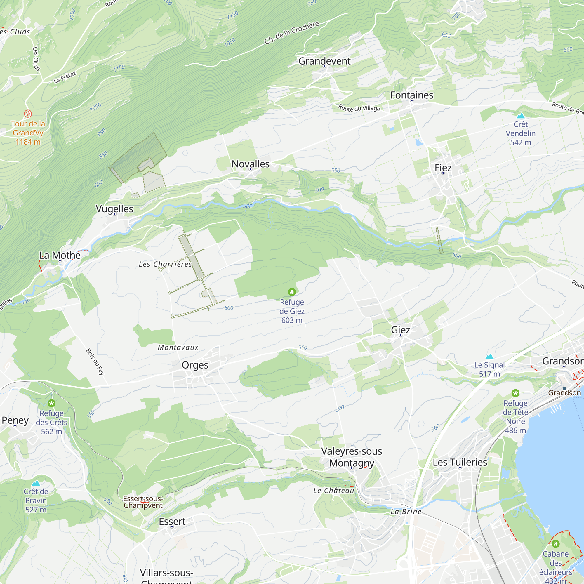 Refuge de Giez map