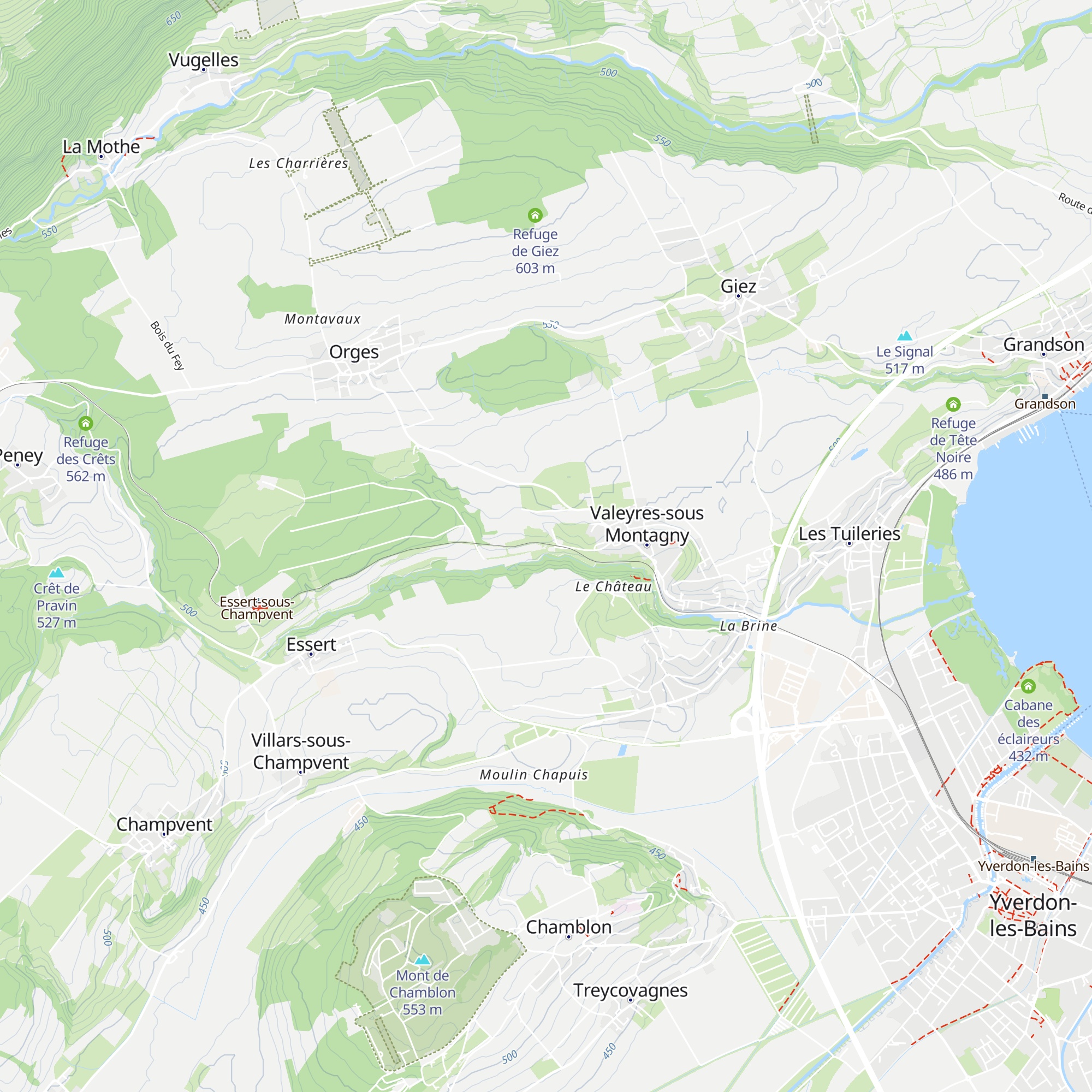 Refuge Valeyres sous Montagny map