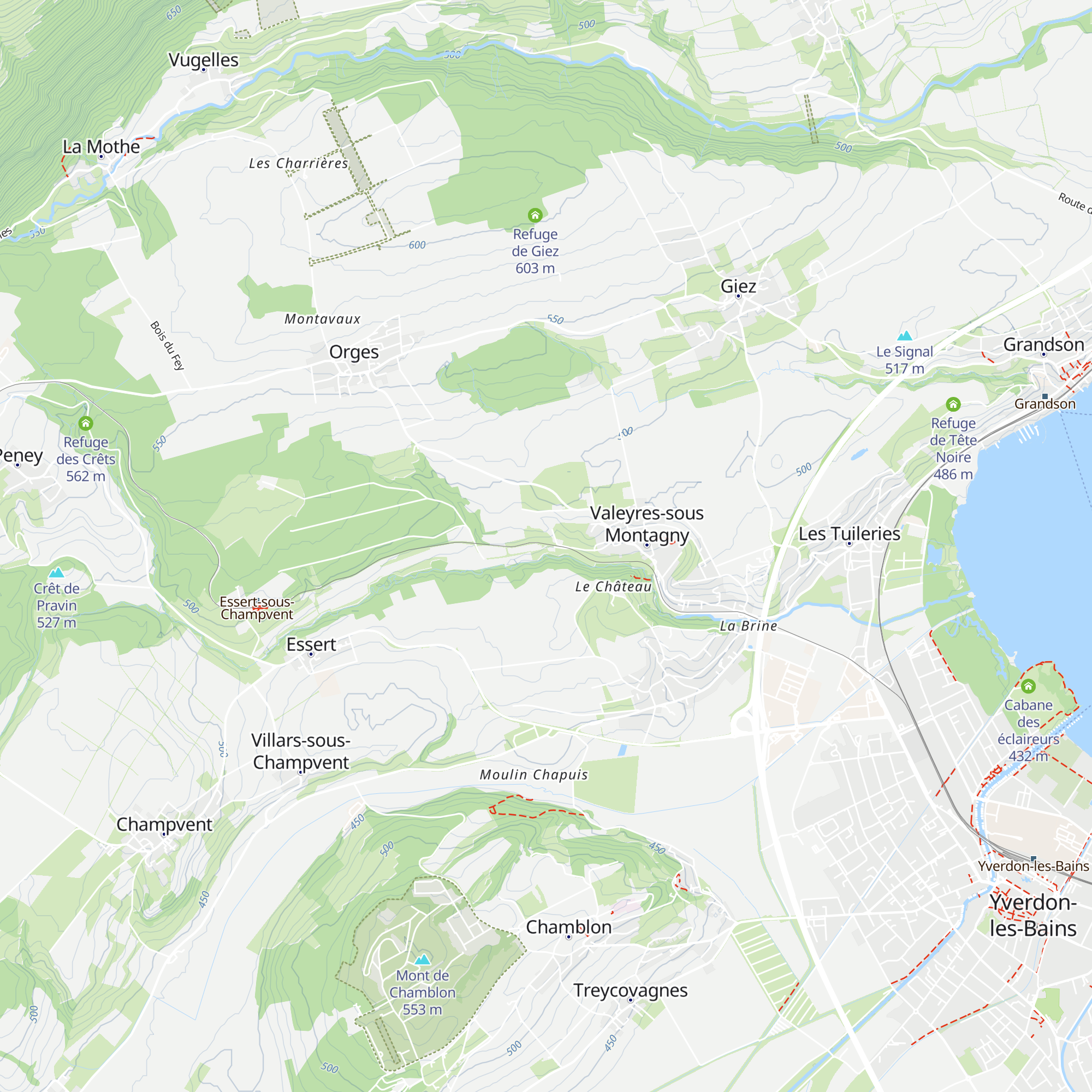 Refuge Valeyres sous Montagny map