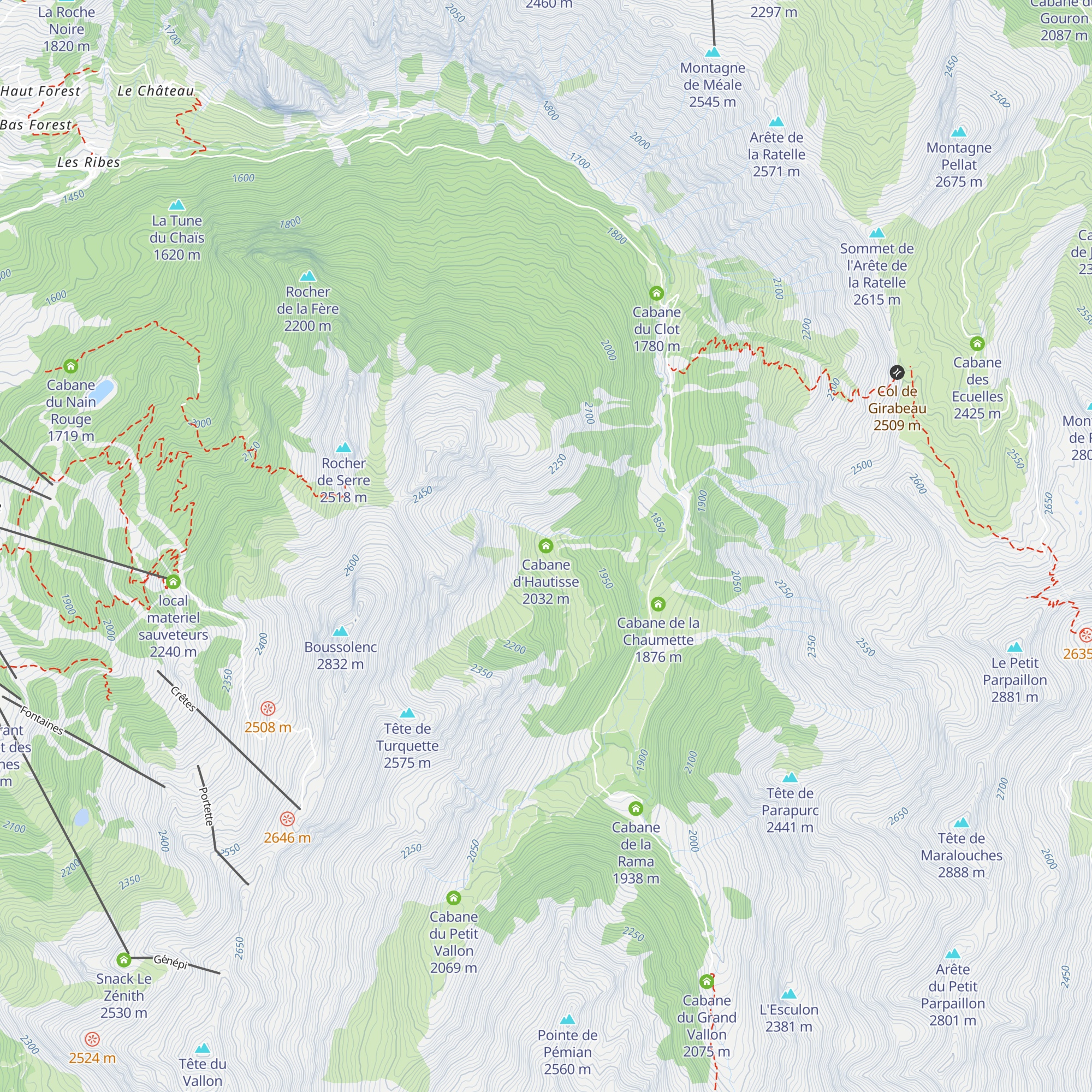 Cabane d'Hautisse map