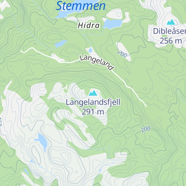 Map of Langelandsfjell