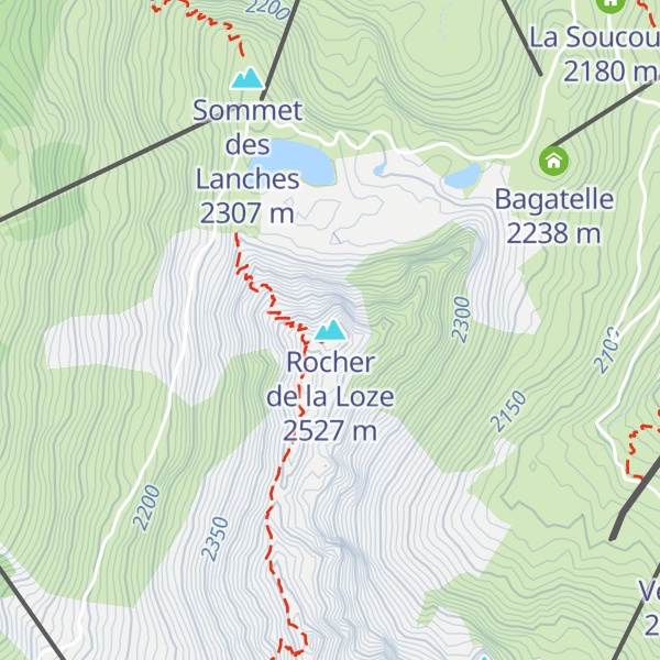 Map of Rocher de la Loze