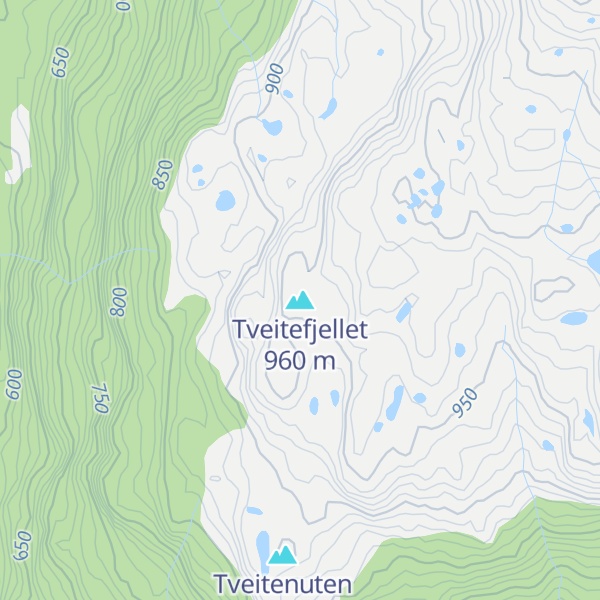 Map of Tveitefjellet