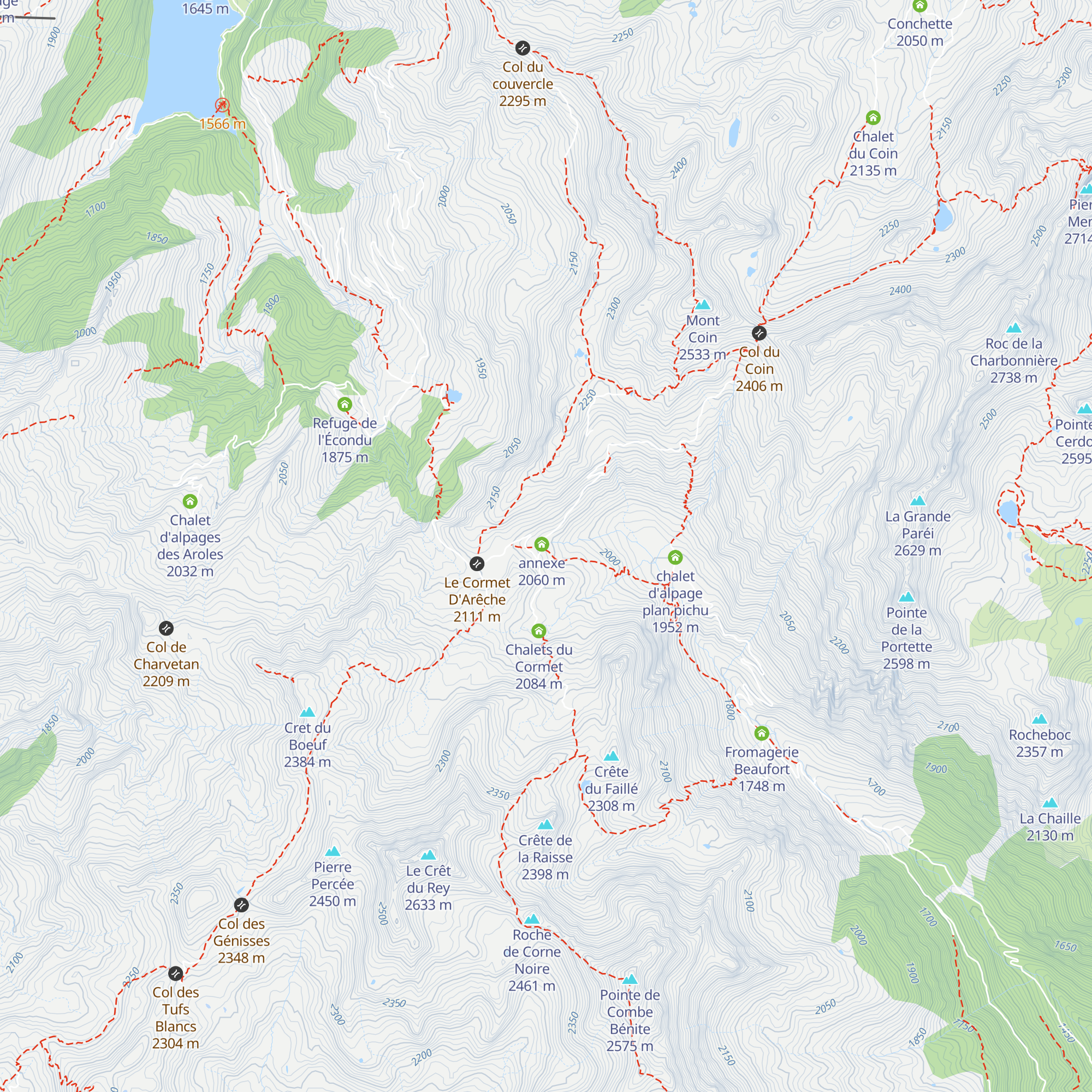 Refuge de la Coire map