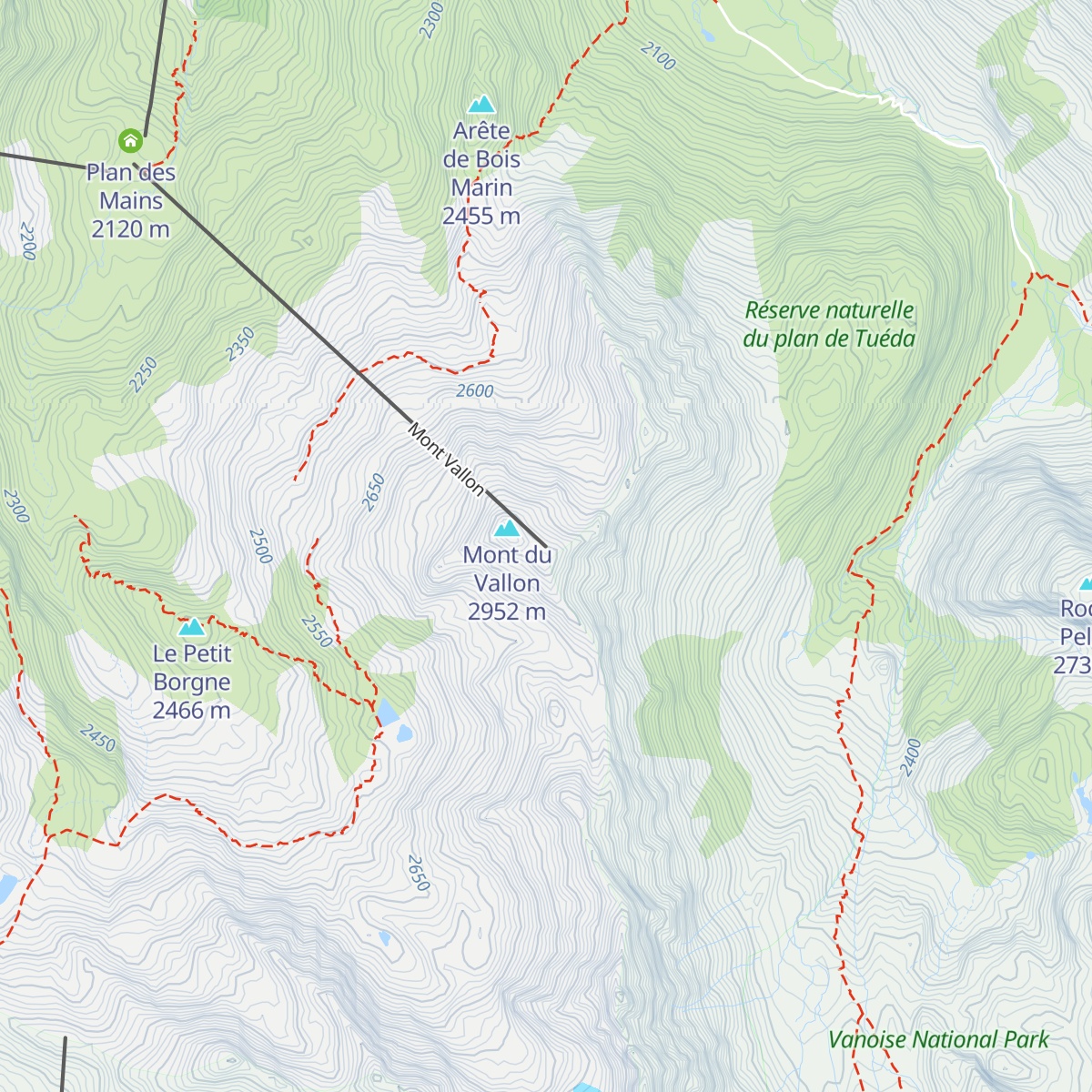 Mont Vallon (Arrivée) map