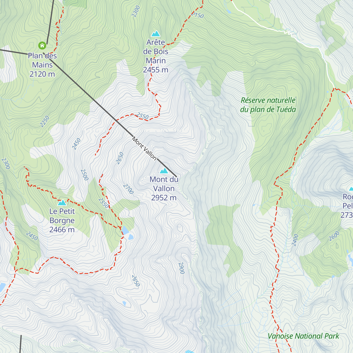 Mont Vallon (Arrivée) map