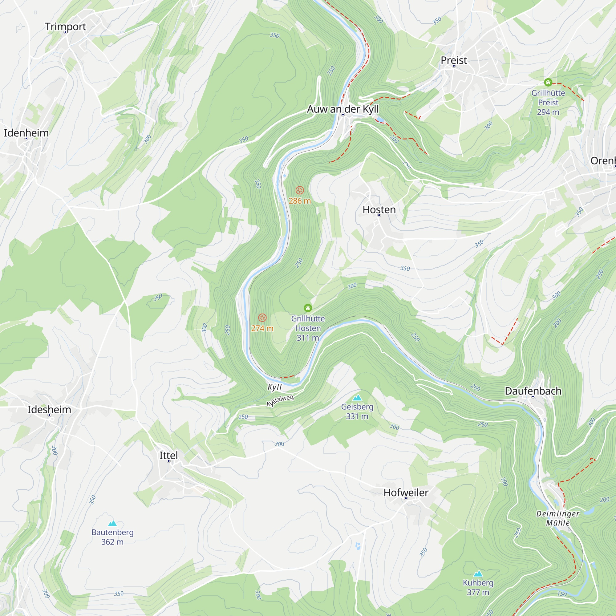 Grillhütte Hosten map
