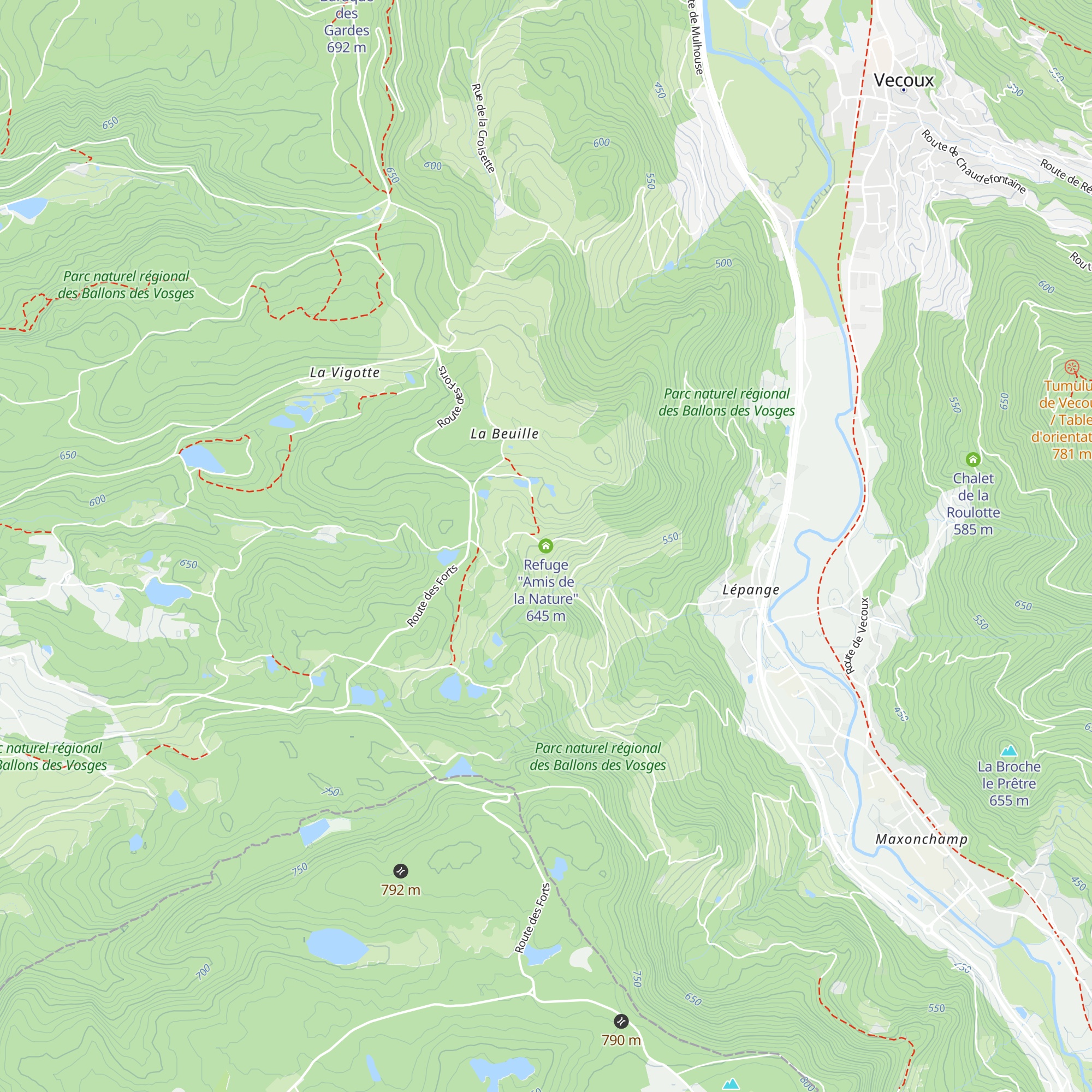 Refuge "Amis de la Nature" map