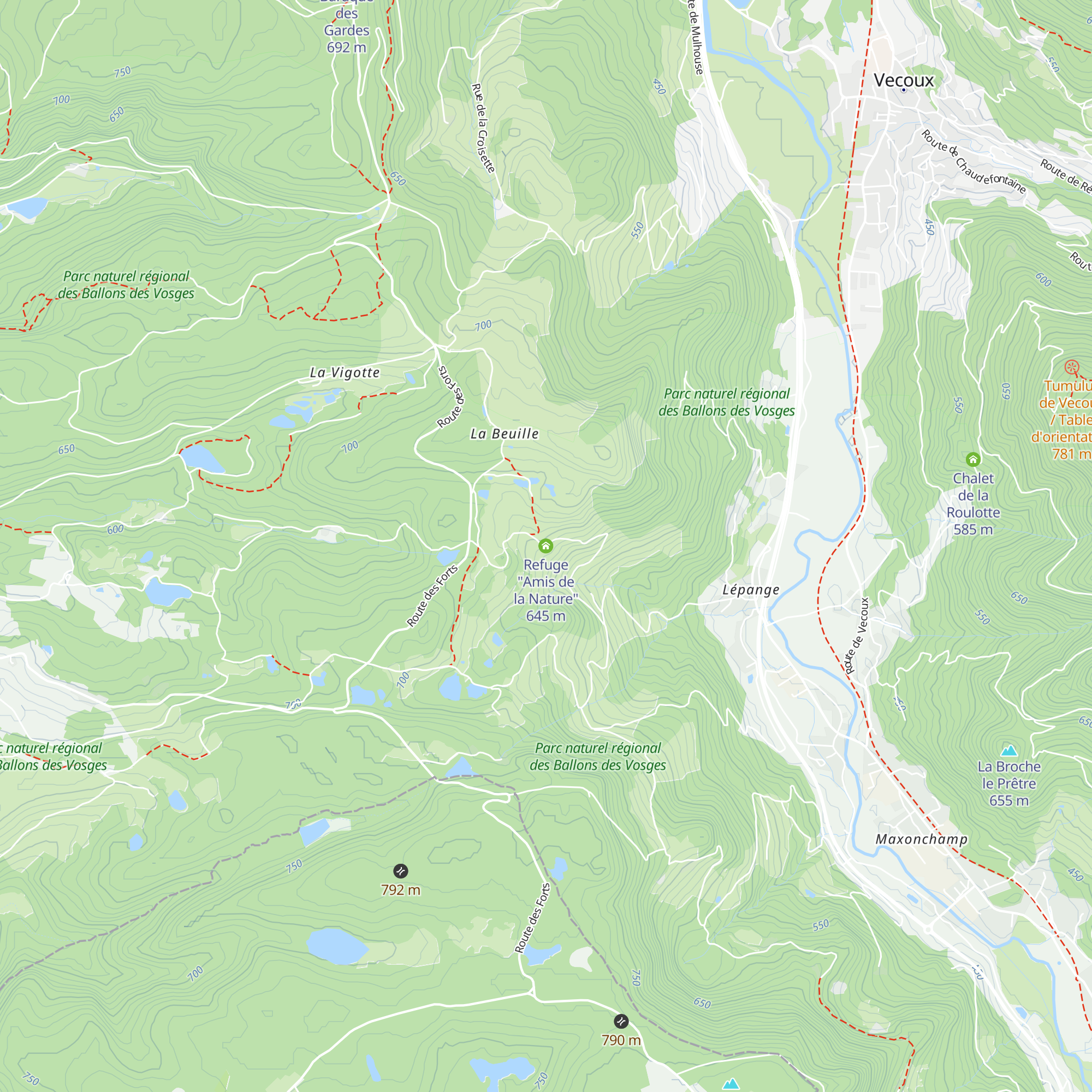 Refuge "Amis de la Nature" map