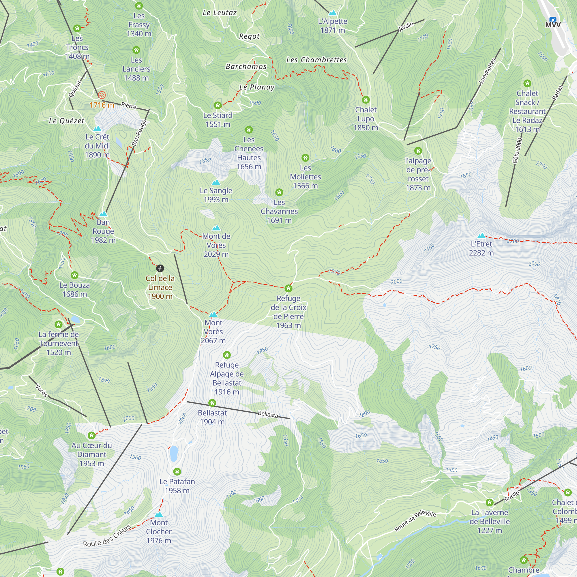 Refuge de la Croix de Pierre map