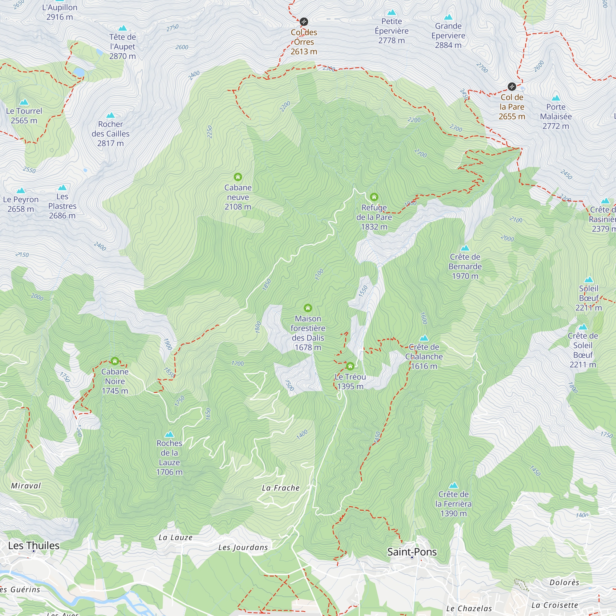 Maison forestière des Dalis map